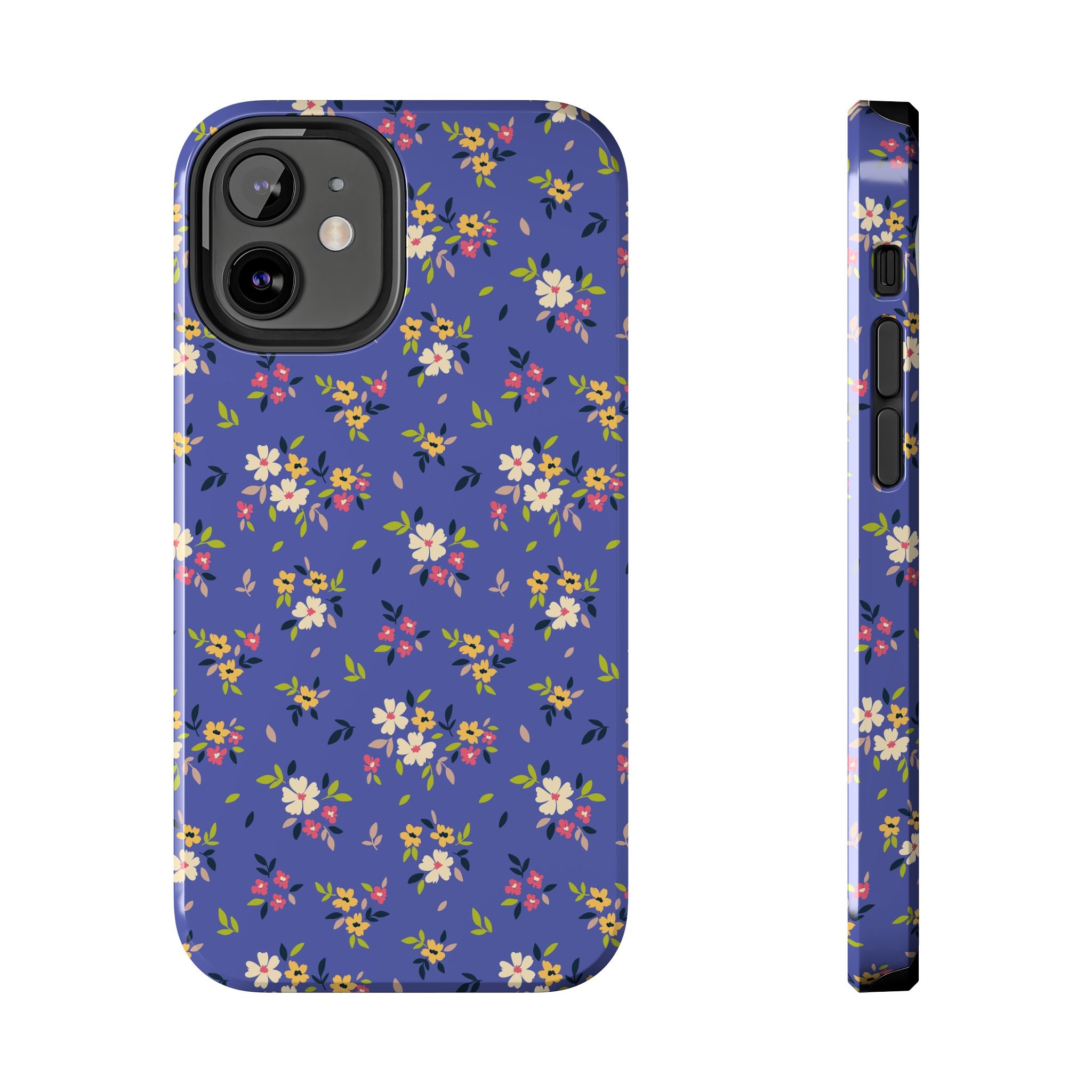 Cabaña campestre | Estuche con print de flores azul marino