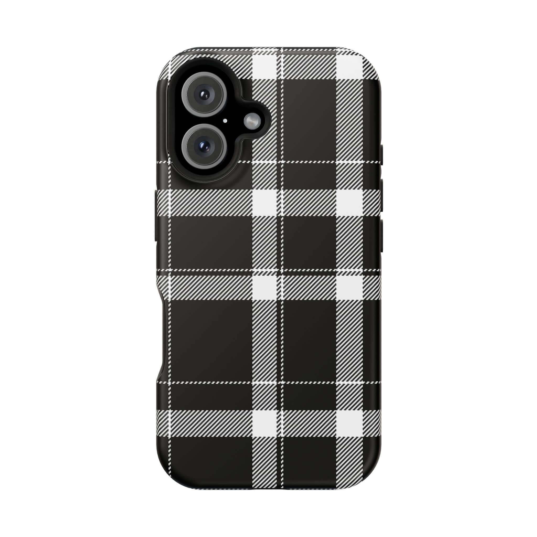 Cute black plaid phone case for Apple iPhone, combining style and protection for fashion-forward individuals.