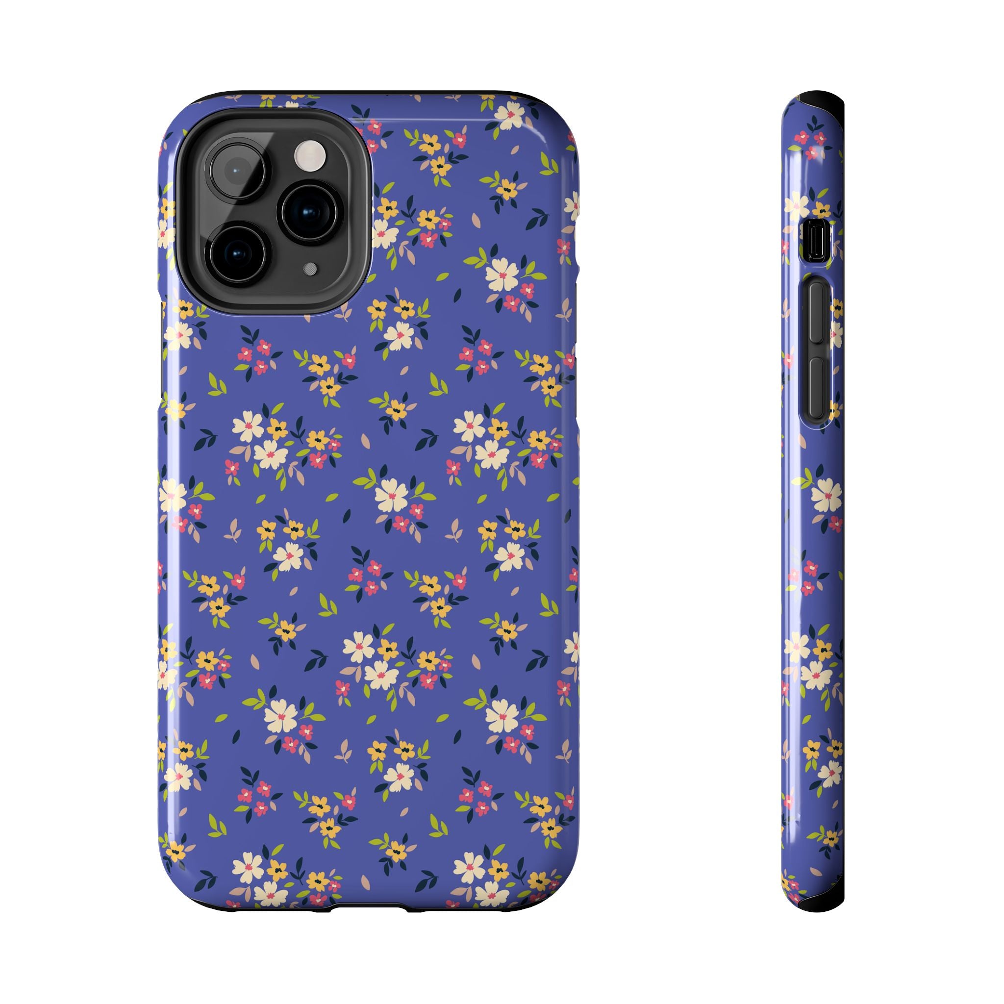 Cabaña campestre | Estuche con print de flores azul marino