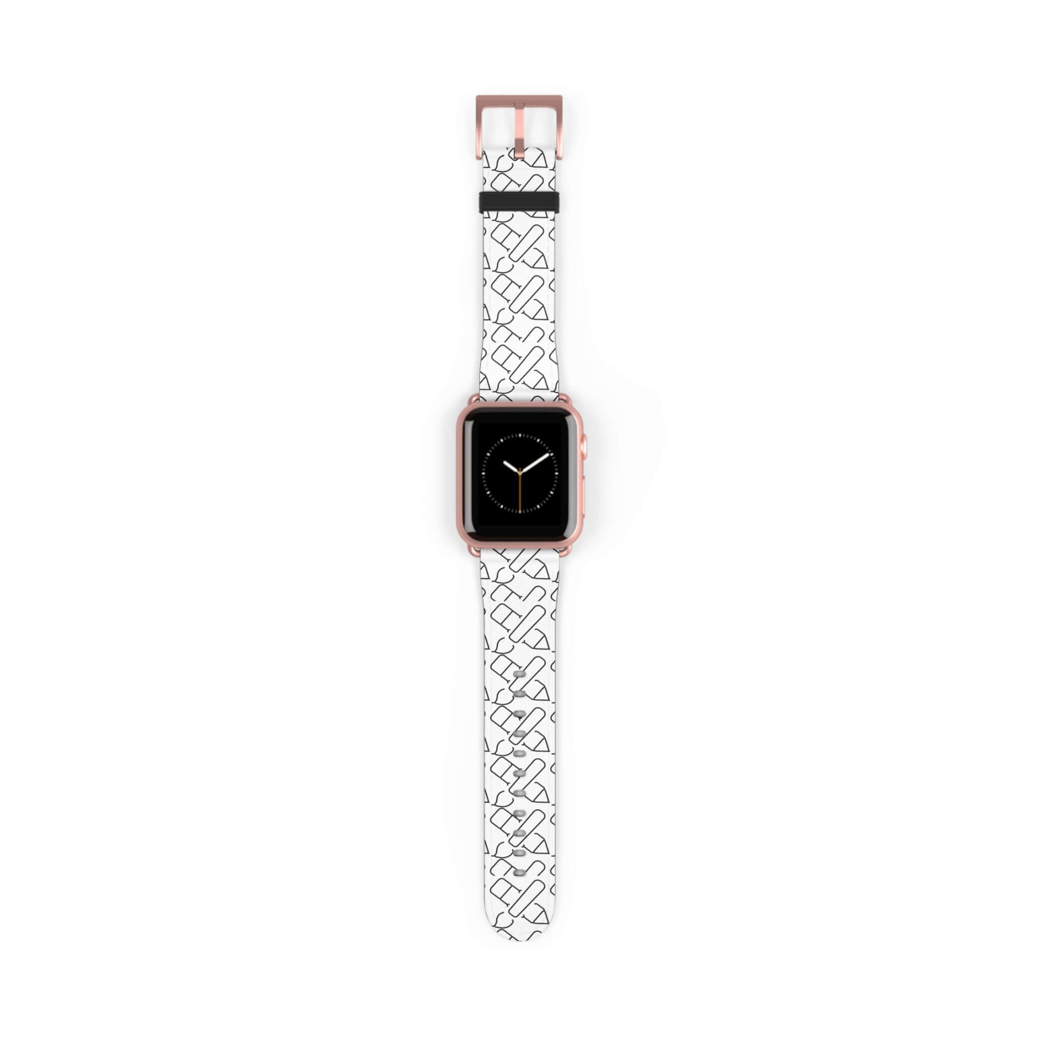 Personalized watch band with custom design for Apple Watch, showcasing unique and stylish patterns.