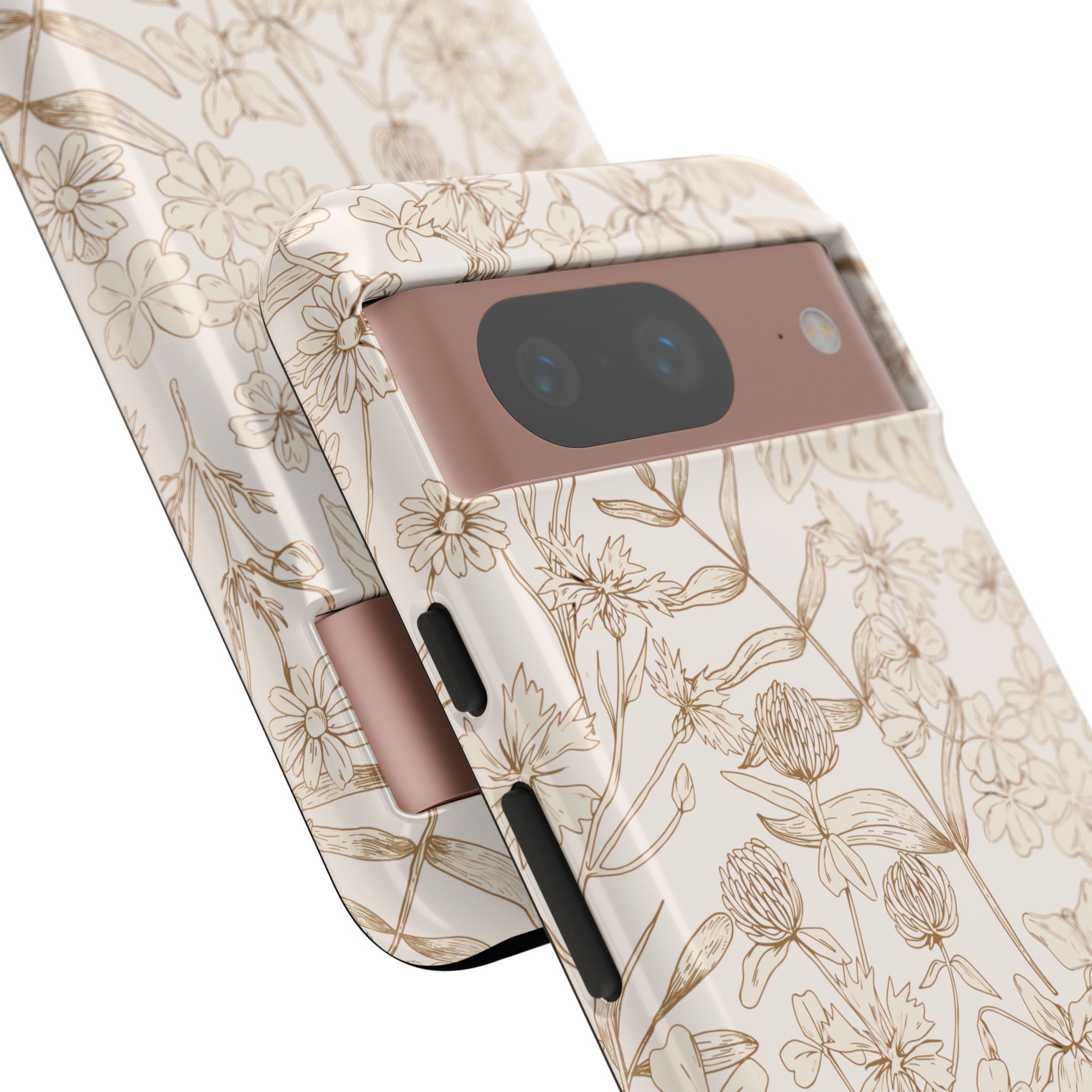 Beige Thyme Tan Garden Phone Case with floral design for Samsung, combines style and protection; cute phone case compatible with iPhone 16.