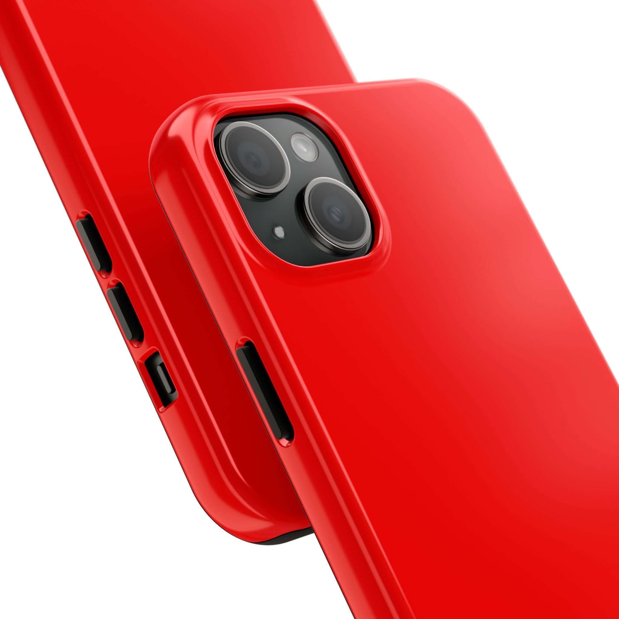 Neon red iPhone case with sleek design from cute case website, offering cutest phone cases with free shipping.