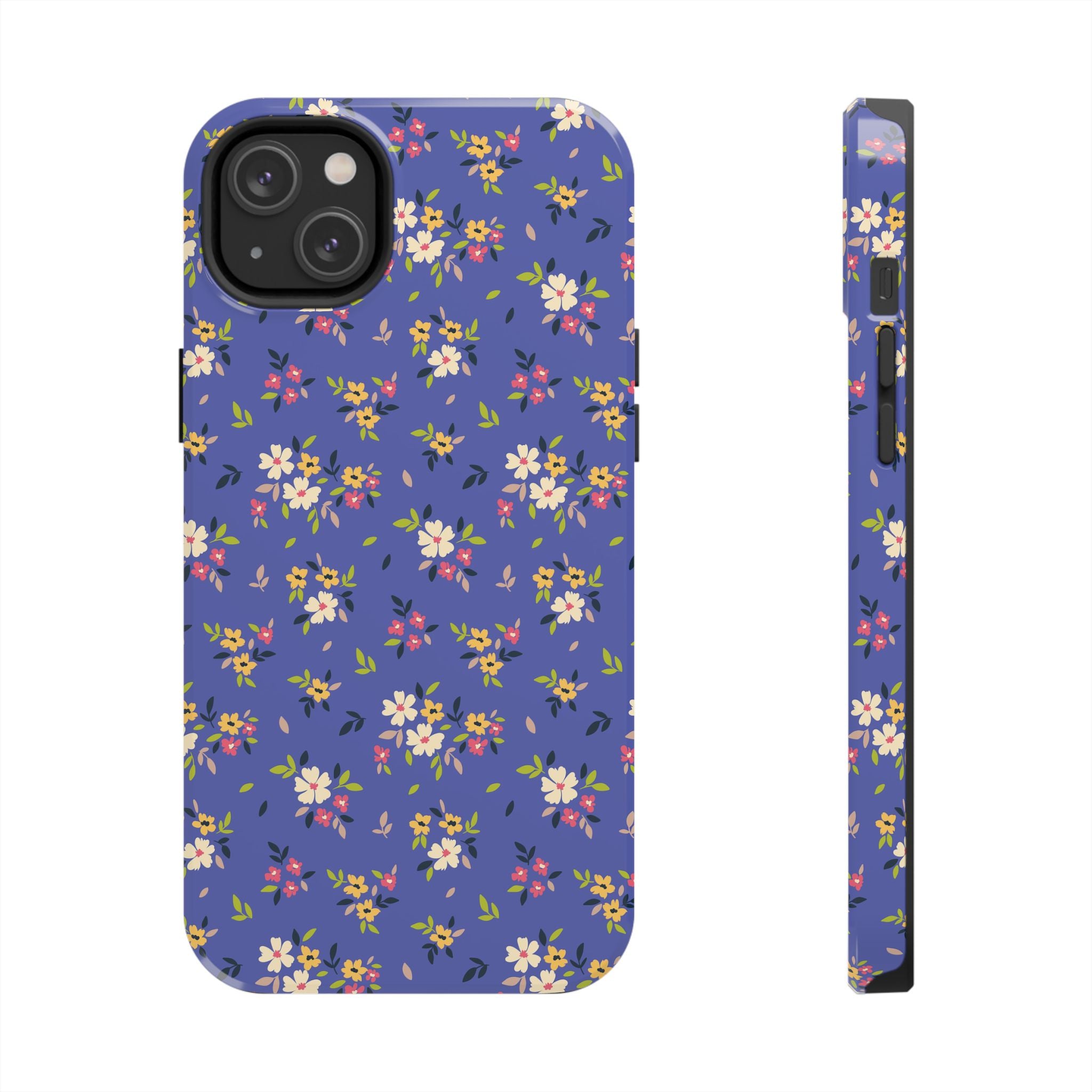 Cabaña campestre | Estuche con print de flores azul marino