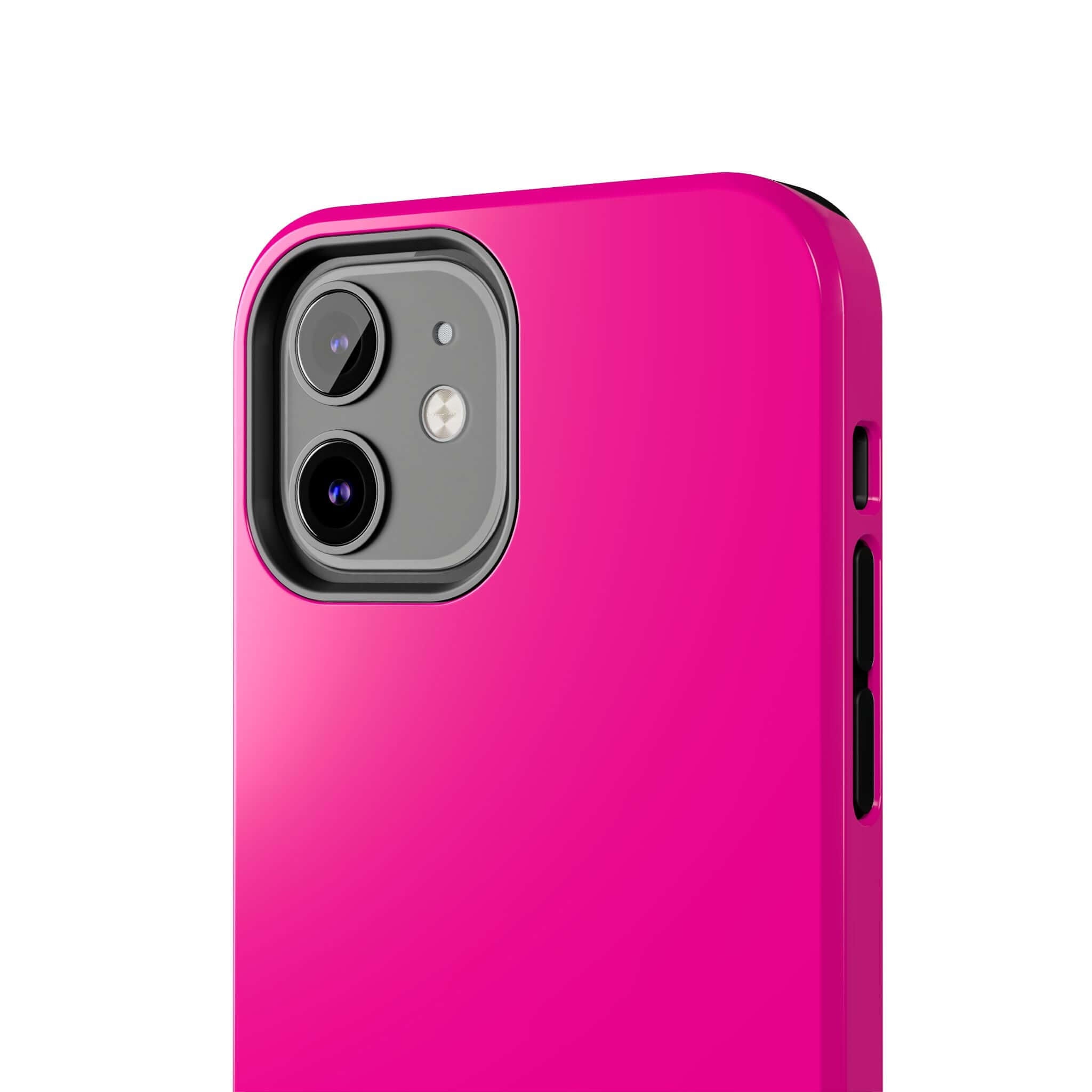 Neon pink iPhone case showcasing a vibrant stylish design from the cutest phone cases website with free shipping.