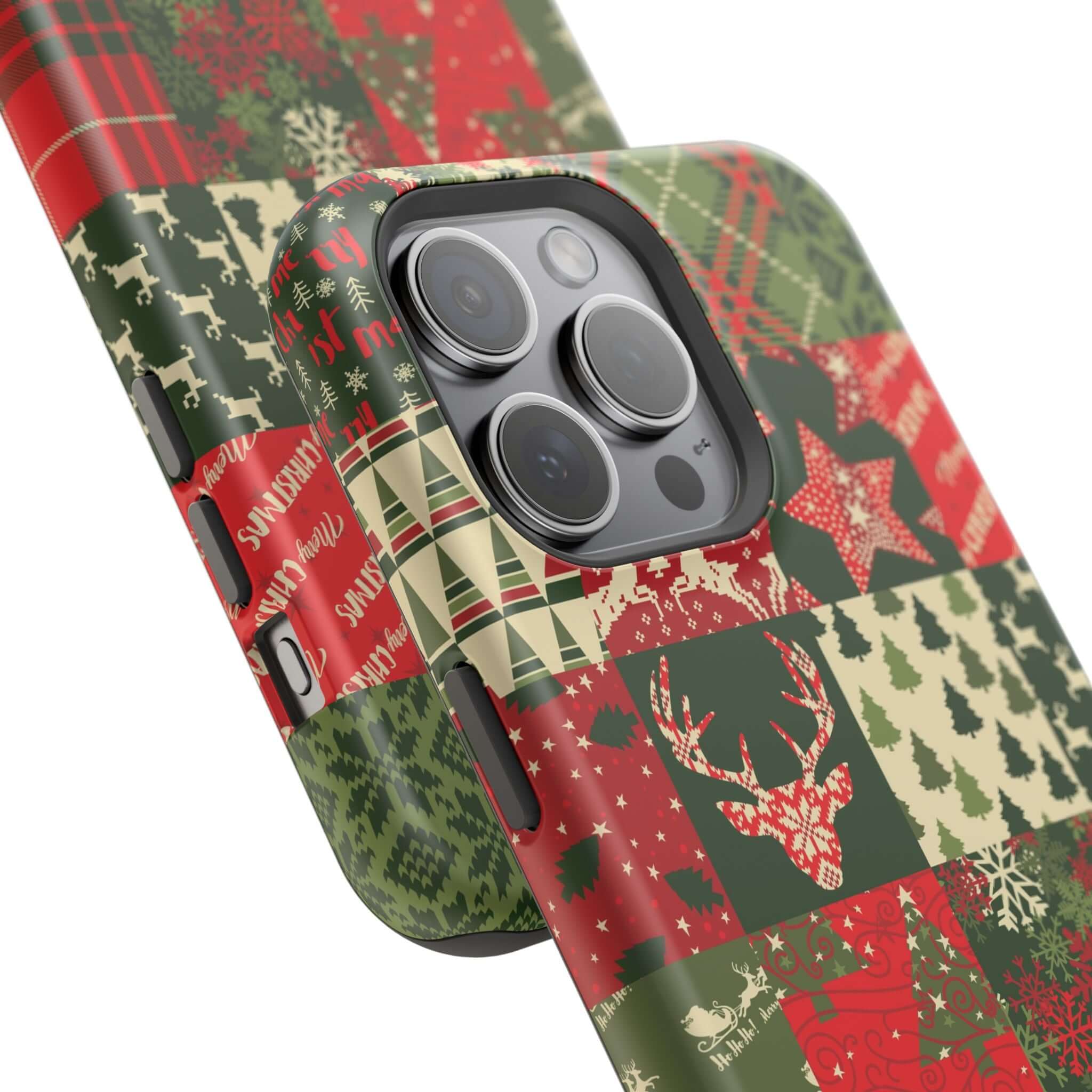 Cozy Quiltmas MagSafe case with festive Christmas design, perfect holiday phone cover for a secure and stylish fit.