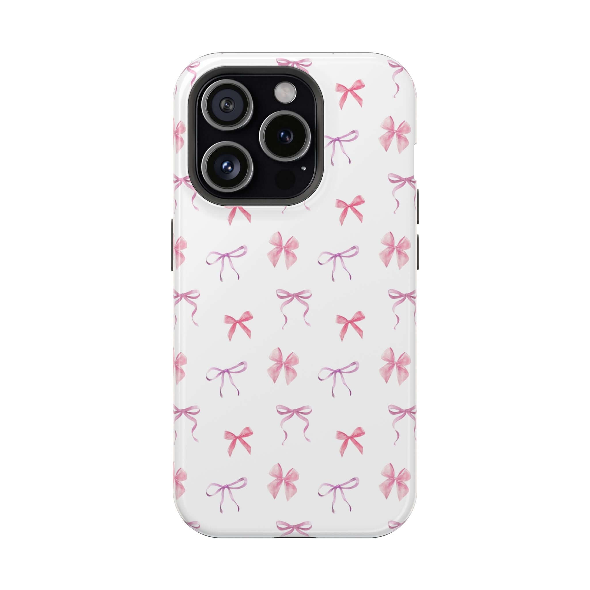 Cute pink watercolor bows iPhone case by Doing Girlie Things, featuring coquette bows design with free shipping.