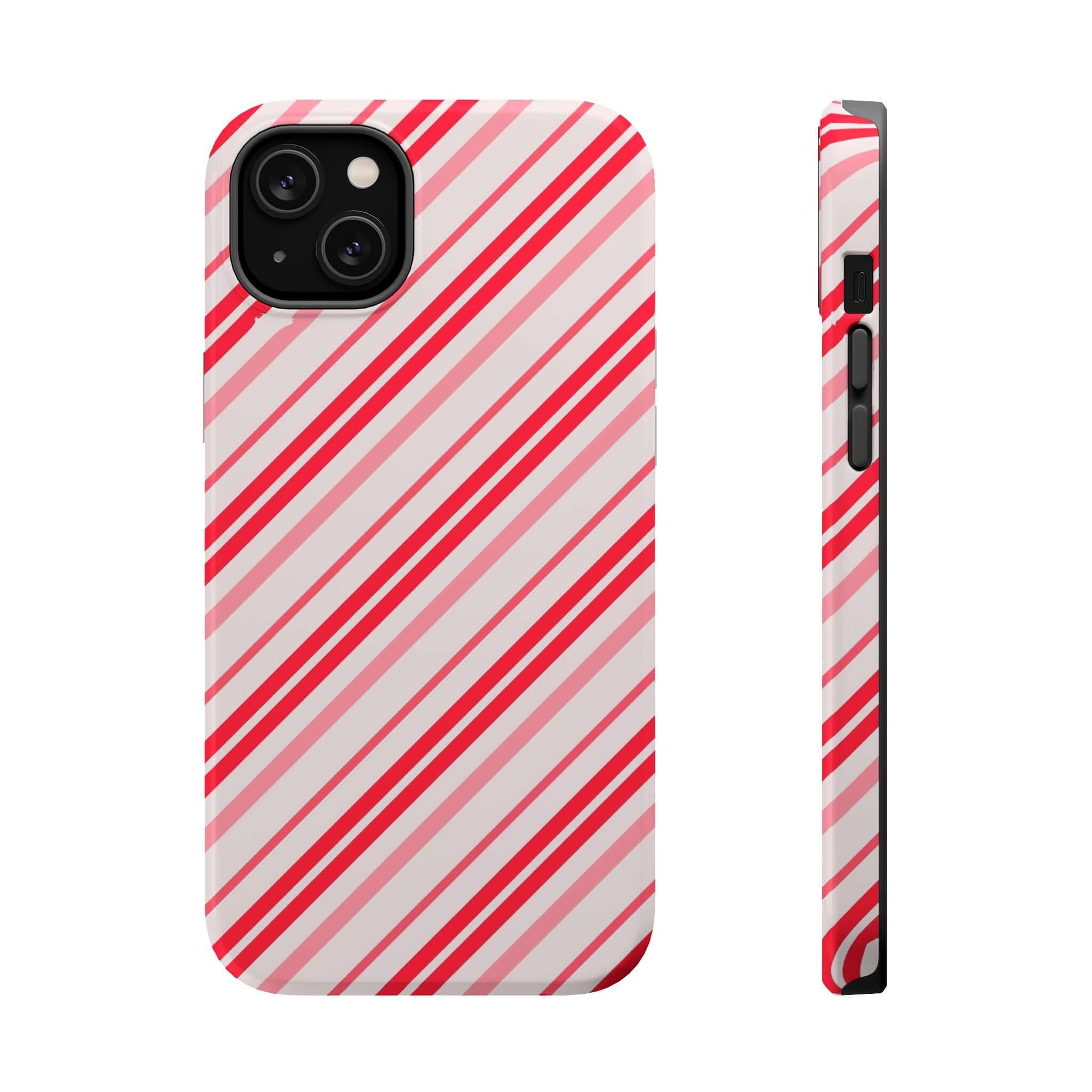 Candy Cane Cutie MagSafe Case with festive candy cane design, perfect holiday or Xmas phone cover with convenience of MagSafe.