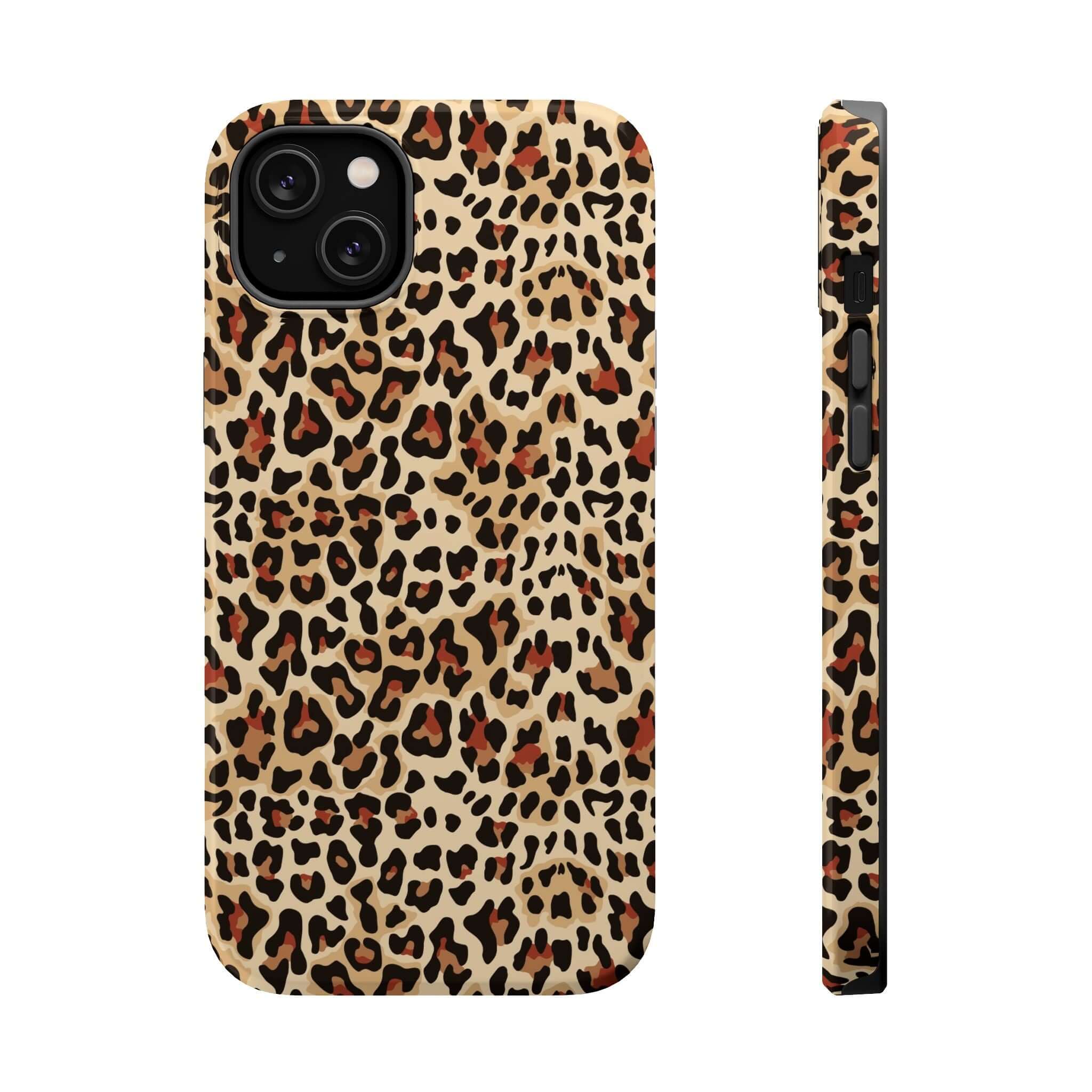 Wildly Chic leopard print MagSafe iPhone case, colorful and cute, offering abstract design and reliable protection.