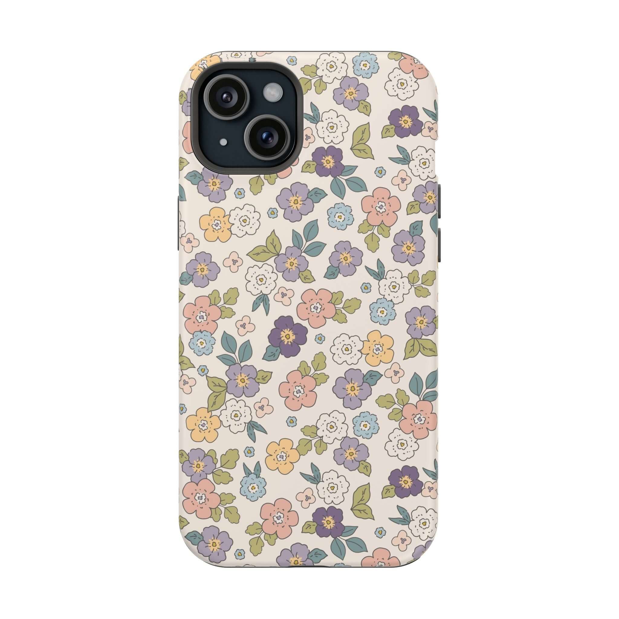 Colorful Ditsy Daisies floral iPhone case with cute design, perfect for trendy phone users and beachy vibes.