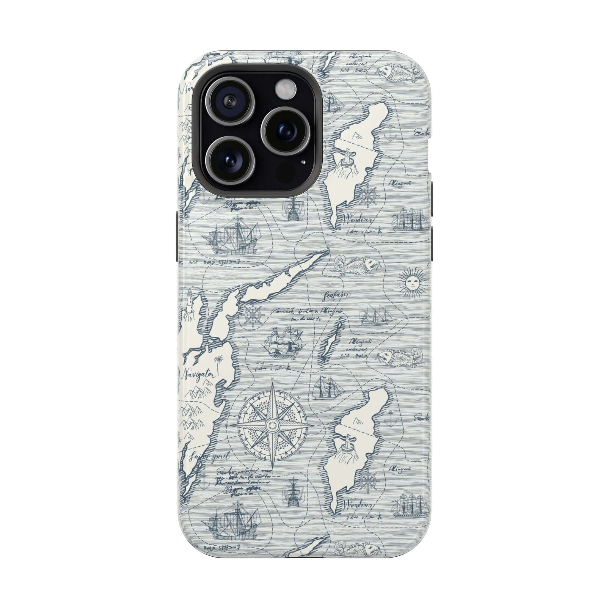 Teal Nautical iPhone 14 Pro Max Case with MagSafe - Pirates Passageway Design