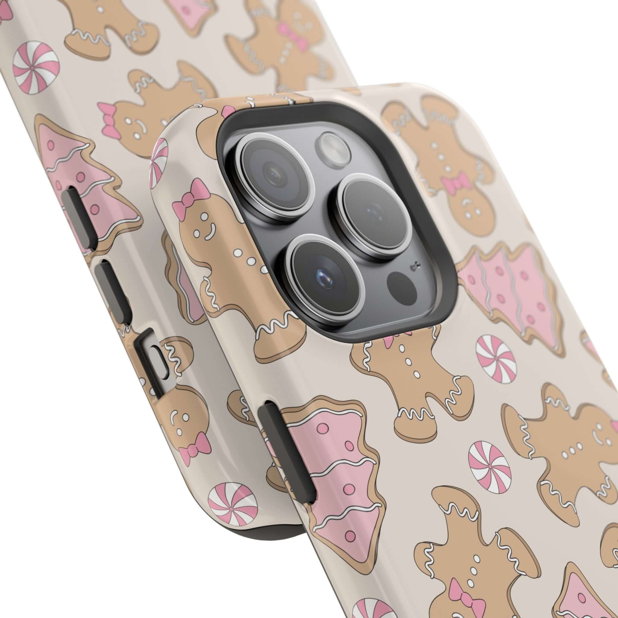 Festive Gingerbread Girlie MagSafe case with cute Xmas design, perfect holiday phone cover.