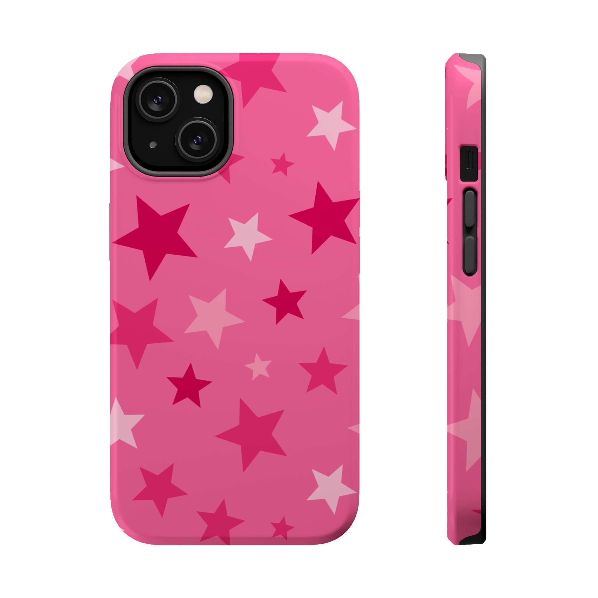 Cute Pink Stars Case for iPhone, perfect MagSafe cover for starry-eyed trendsetters.