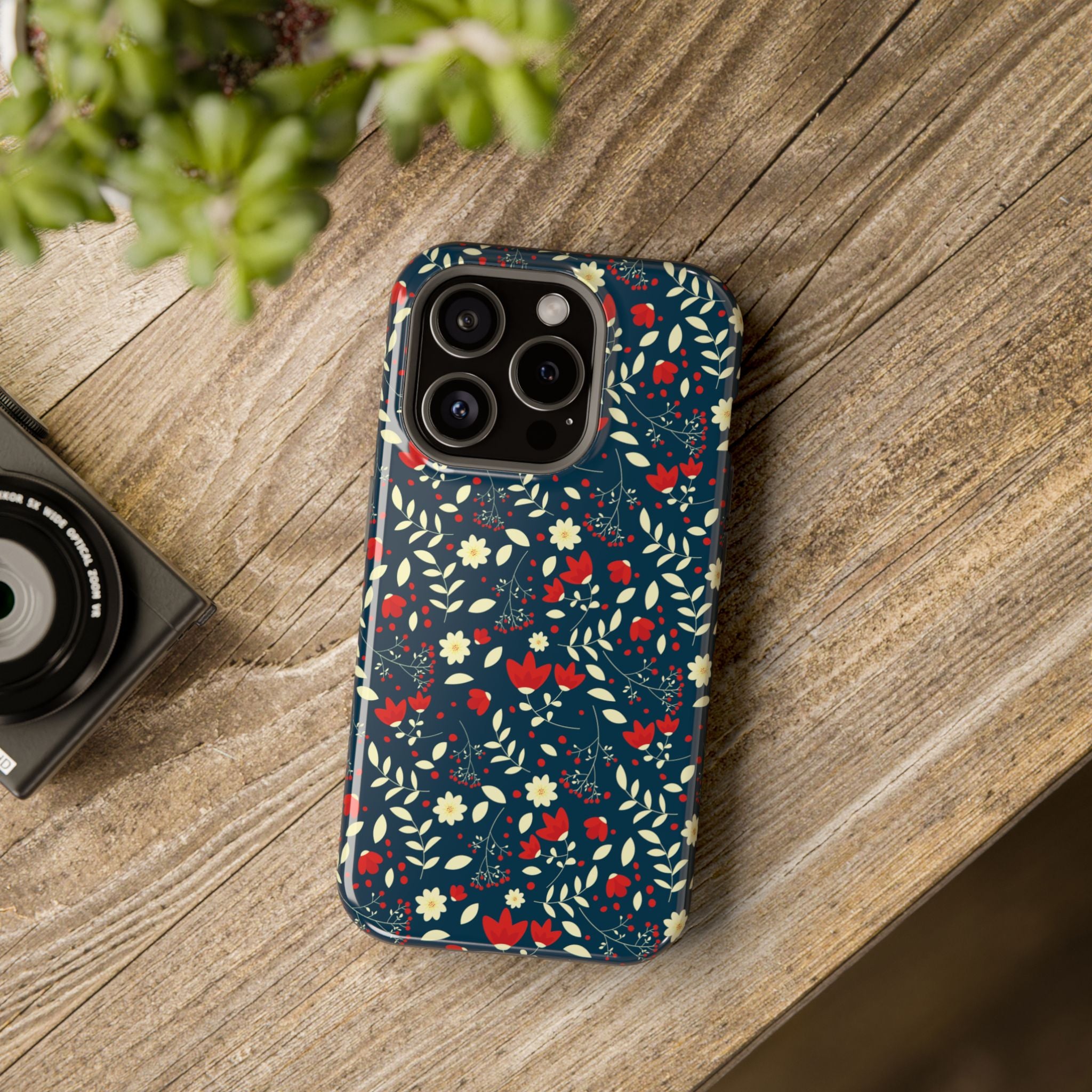 Scarlet Bloom | Green Flower Case