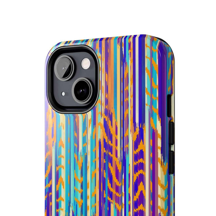 Colorful iPhone case with abstract tie dye pattern, cute and protective, perfect for making your phone stand out.