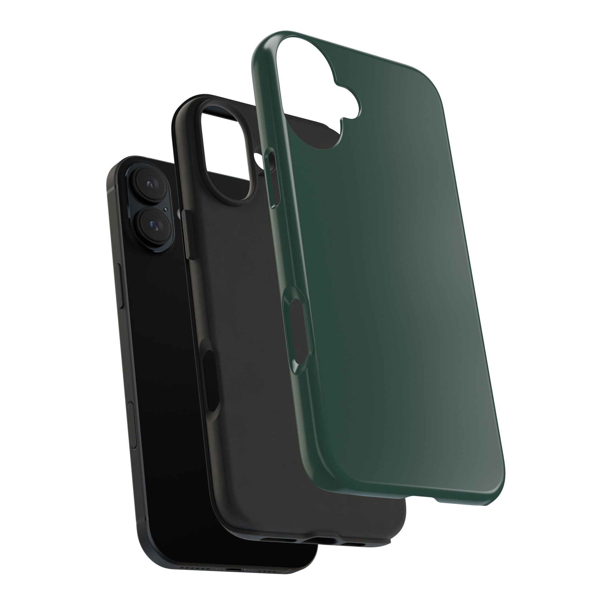 Solid green Evergreen phone case for iPhone 16, showcasing cute protection and style for your iPhone.