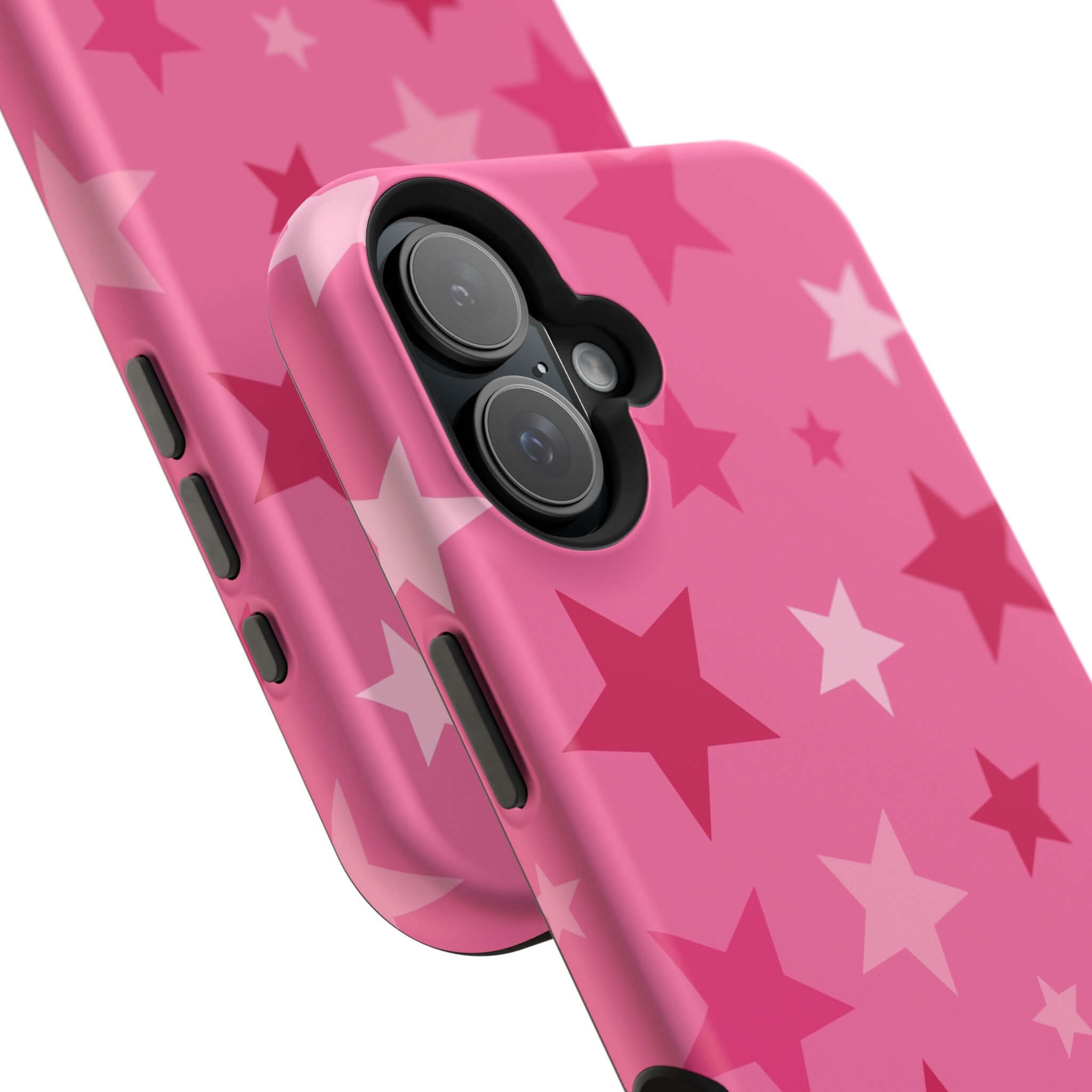 Cute pink stars case for iPhone, featuring a fun and trendy design for stylish protection. Perfect for trendsetters!