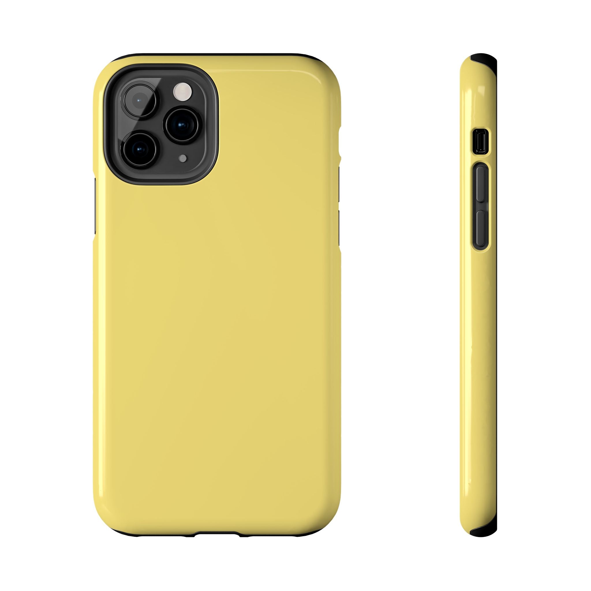 Solid yellow iPhone case, Lemon Drop, Cute Phone Case for iPhone, adds vibrant color and fun to your device, floral iPhone case option.