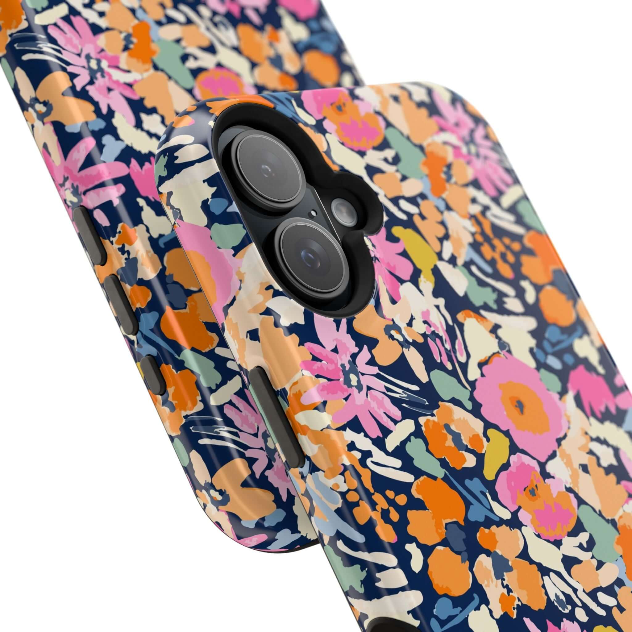 Colorful floral Botanic Burst MagSafe iPhone 16 case for cute and protective phone style.