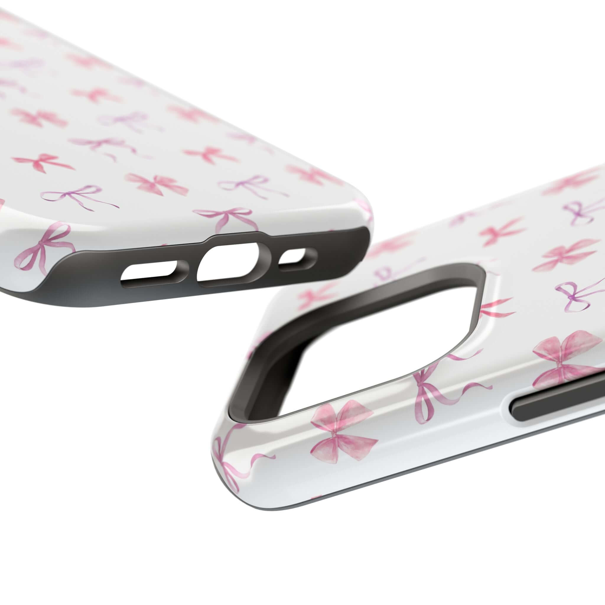 Cute pink watercolor bows iPhone case with coquette design and free shipping. Perfect cute phone case for girly needs.