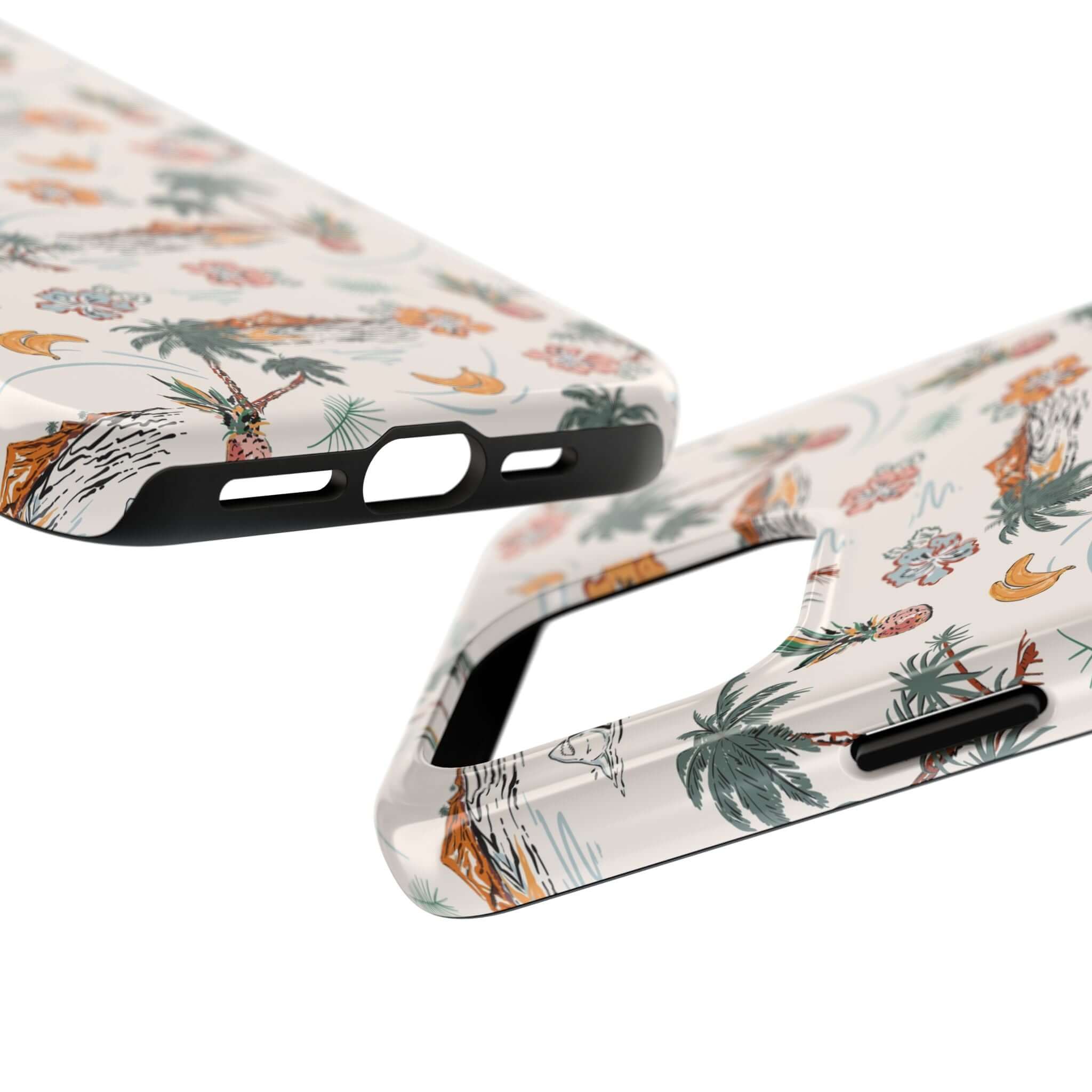 Tropical Vacation cute iPhone 14 case with palm tree design, perfect cute phone cover for beach getaways, free shipping available.