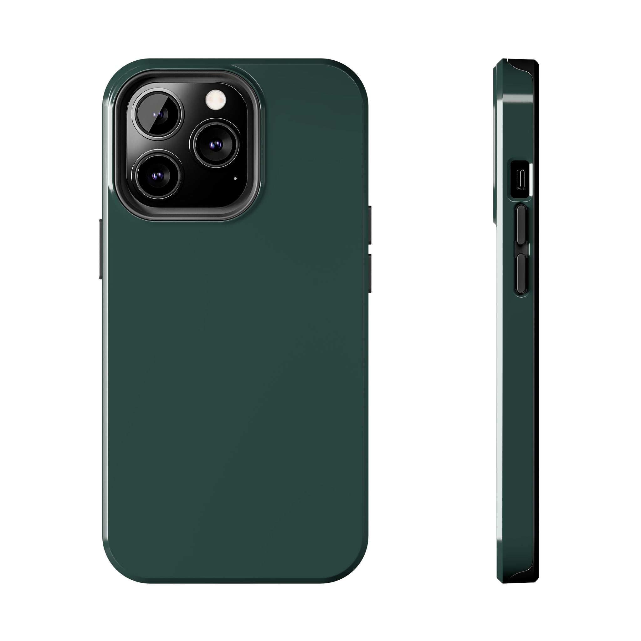 Solid green iPhone 16 case, Evergreen design, offering protection and cuteness. Stylish and cute phone cover option.