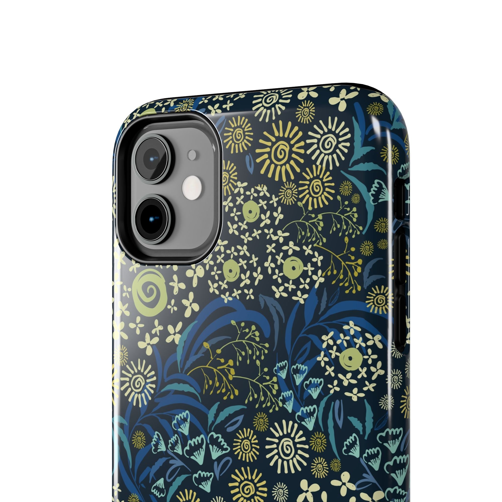 Botanic Breeze Blue Floral iPhone Case Cover, Cute Phone Case with Whimsical Flower Design Prevents Scratches - Ideal for Floral Lovers