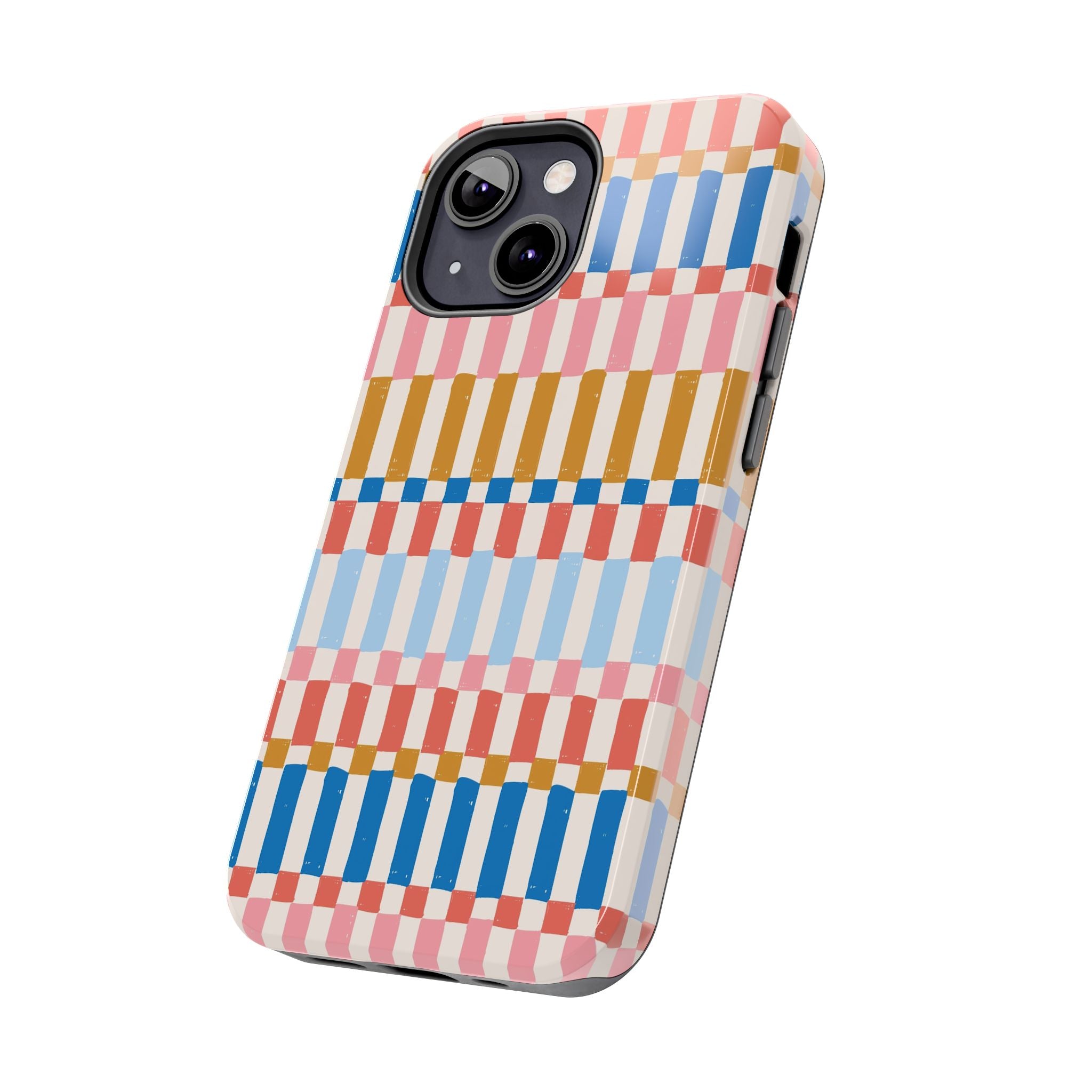 Vintage Colorwave Stripes iPhone case with vibrant and cute striped design. Ideal iPhone case cover for stylish and protective phone use.