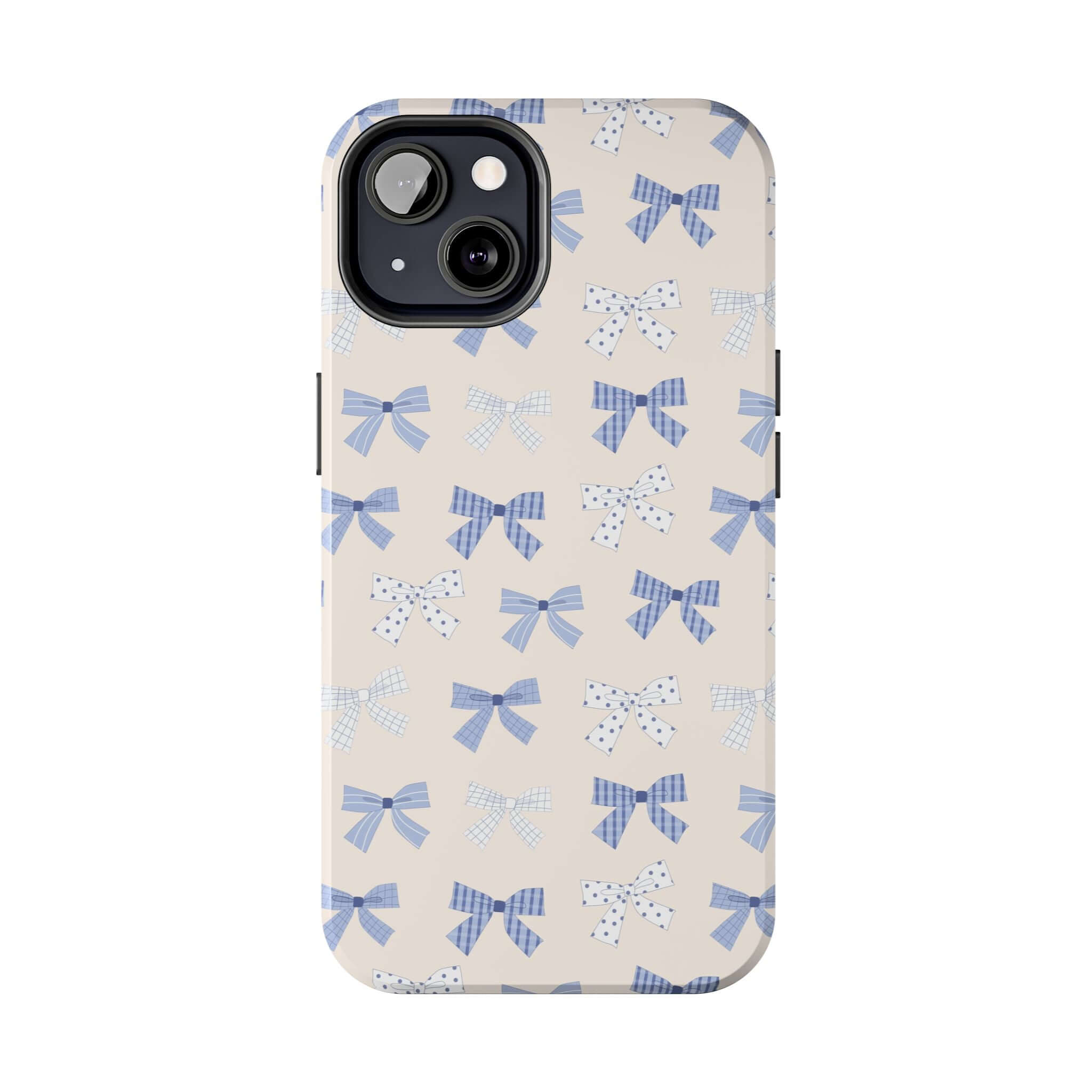 Cute Phone Case for iPhone 16 with Blue Bows - Bride to Be Blue Coquette Design