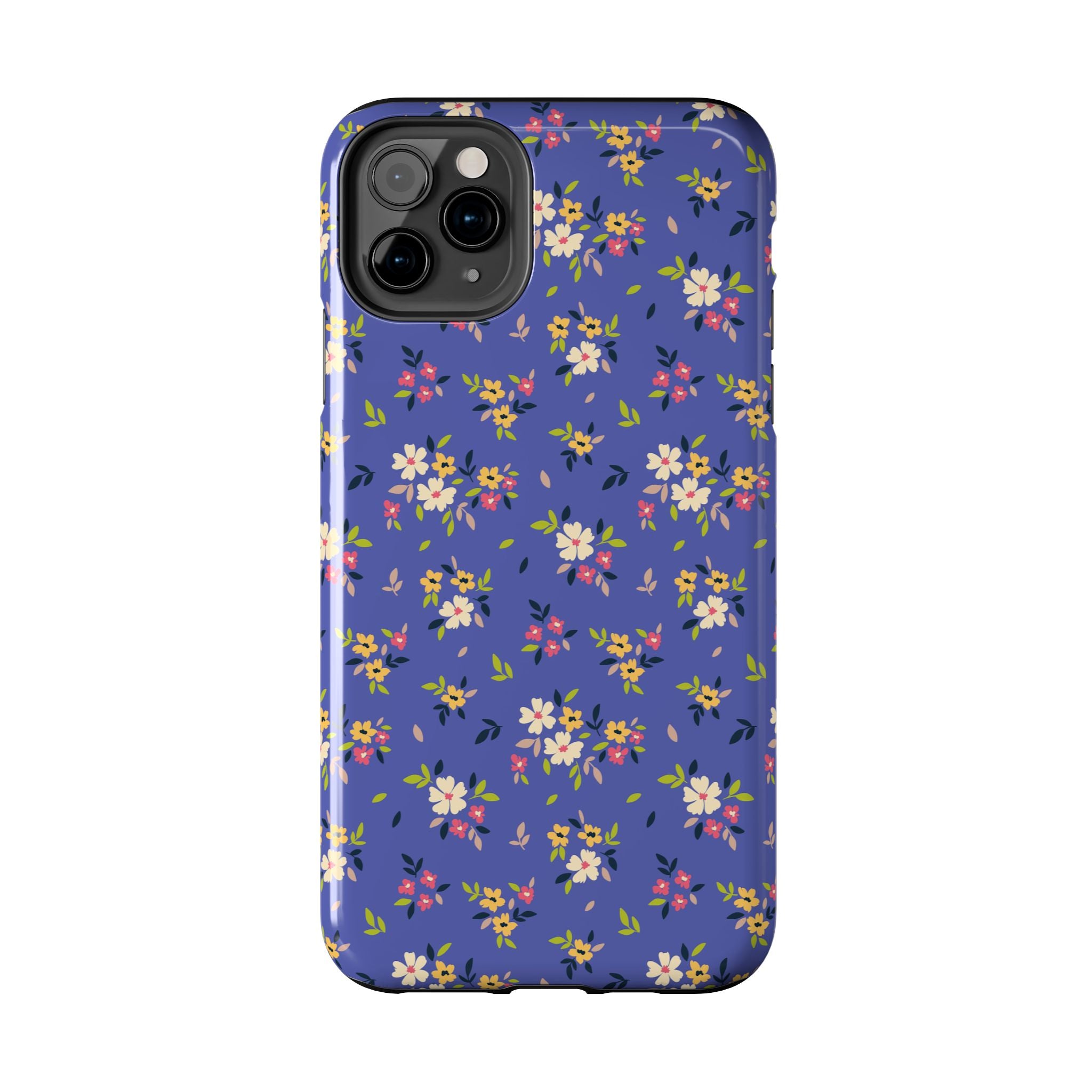 Cabaña campestre | Estuche con print de flores azul marino