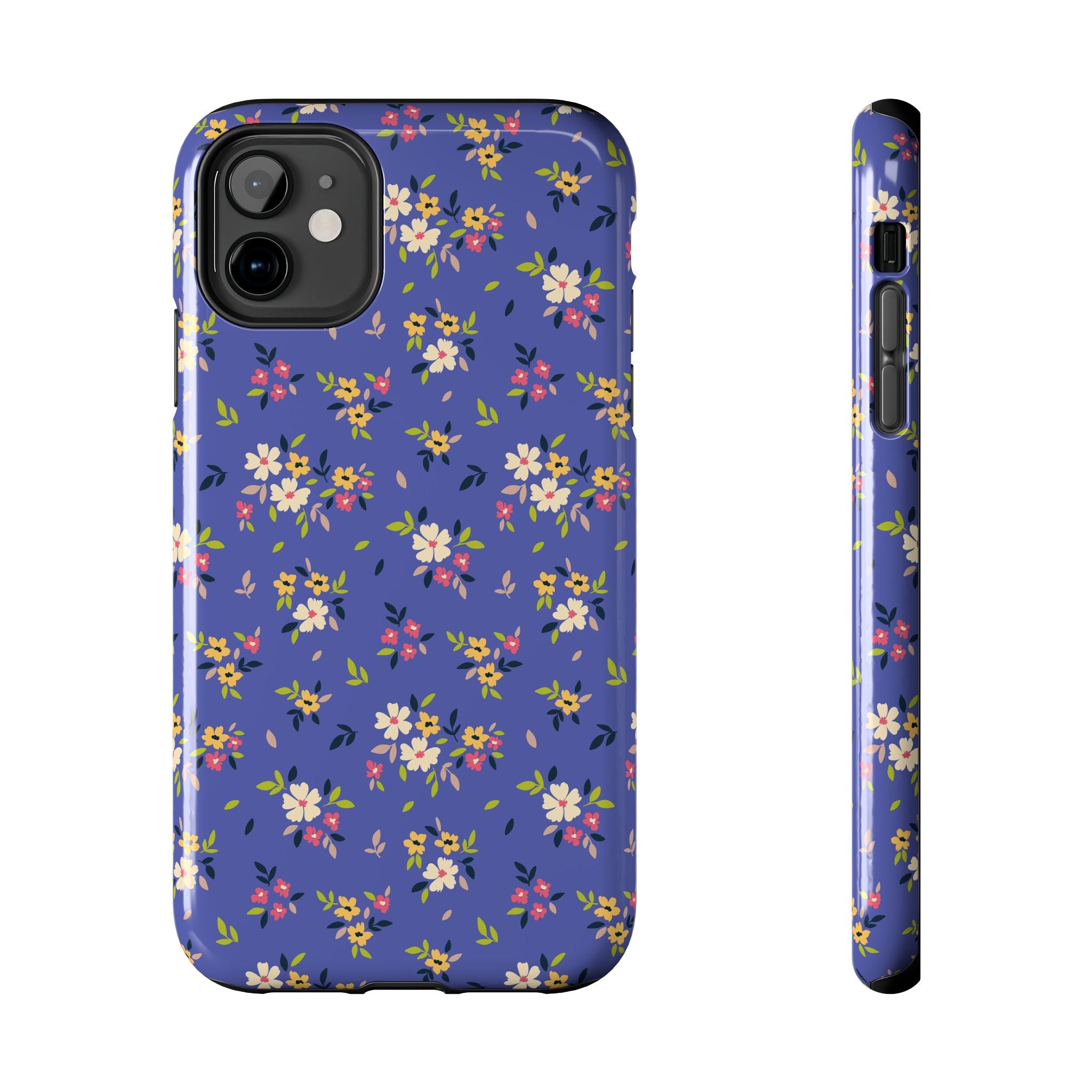 Cabaña campestre | Estuche con print de flores azul marino