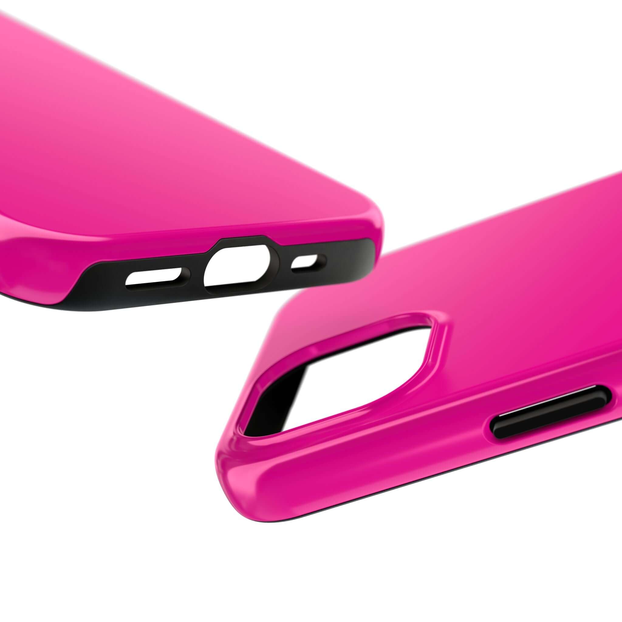 Neon pink phone case for iPhone with close-up details - cute design from one of the cutest phone case websites, free shipping available.