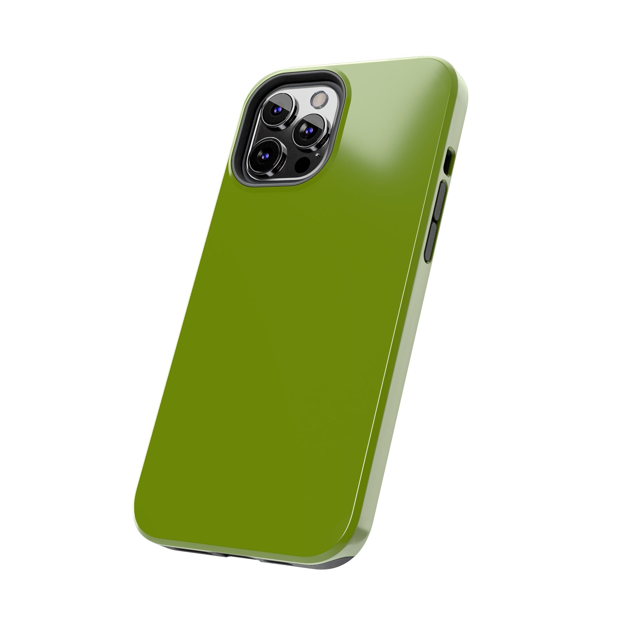 Cute solid green Matcha Tea phone case for iPhone, offering scratch protection and style.