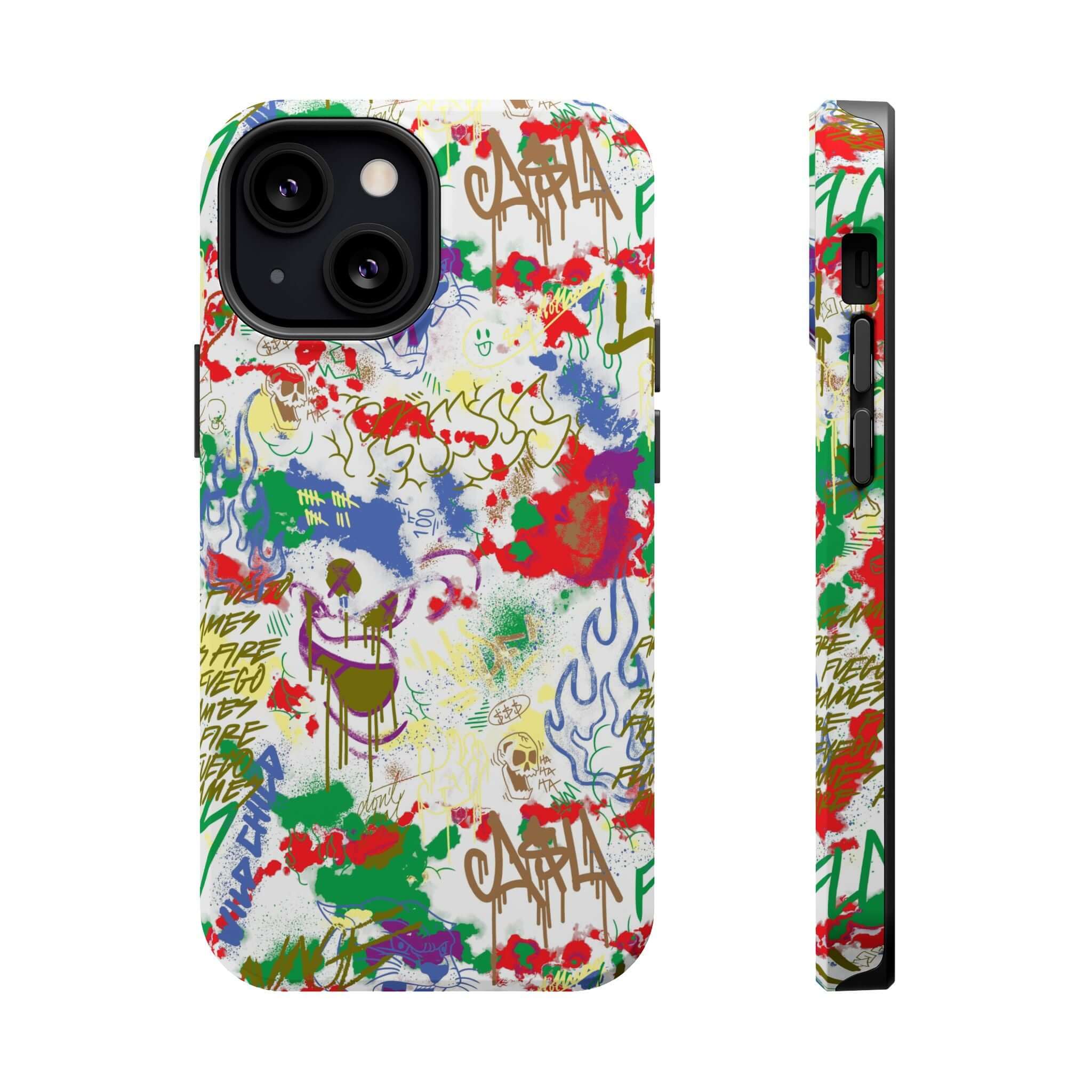 Cute phone cover featuring colorful graffiti design, perfect for iPhone lovers who appreciate street art style.