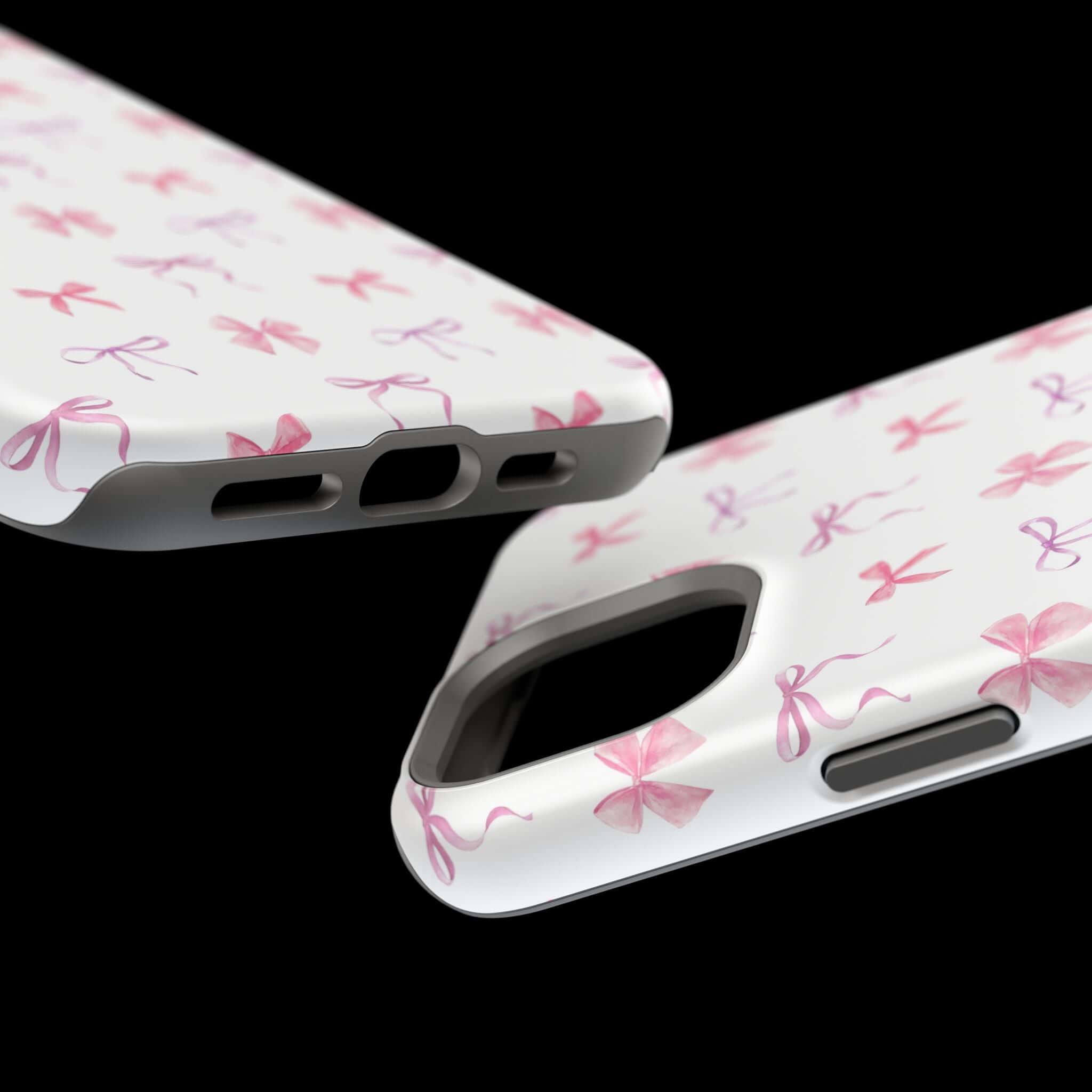 Cute watercolor bows pink iPhone case from Doing Girlie Things, featuring coquette bow design. Free shipping included.