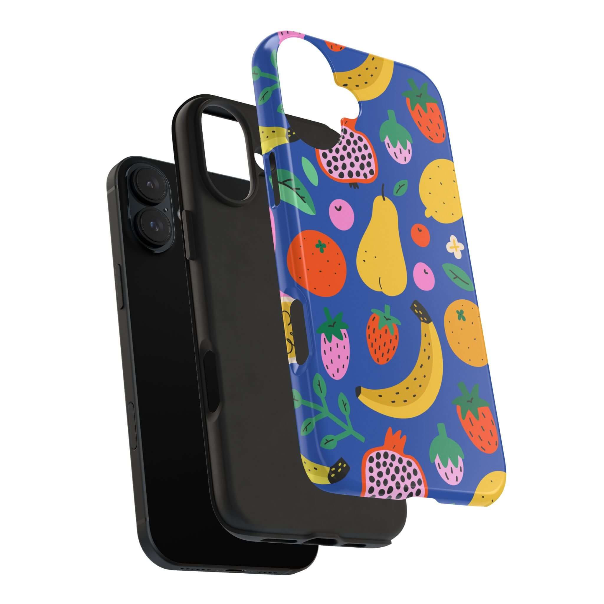 Cute phone cover featuring a beachy fruit design, showcasing vibrant colors and impact-resistant material for Apple iPhone.