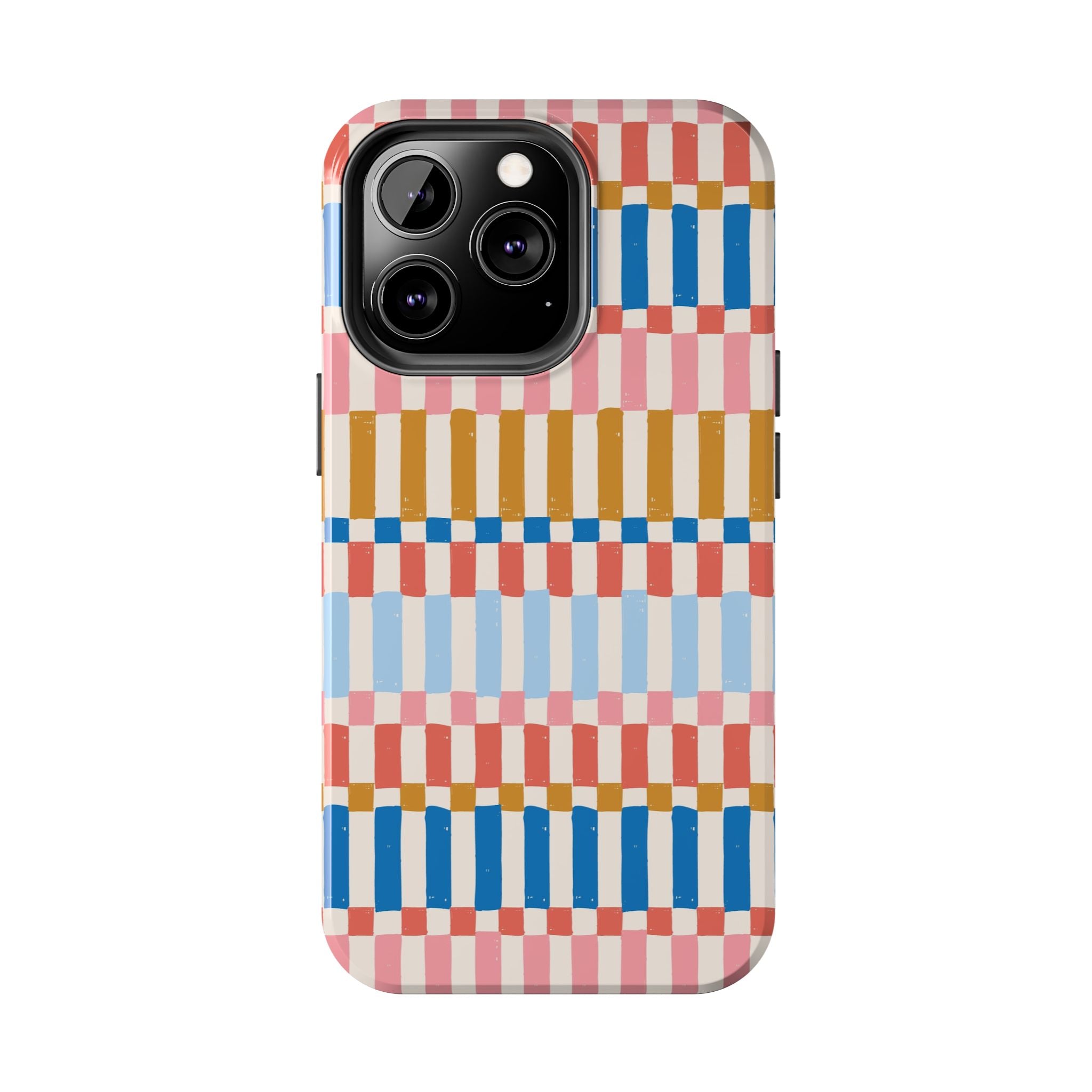 Vintage drawing case with colorful stripes for iPhone. Cute iPhone case cover offering stylish protection.