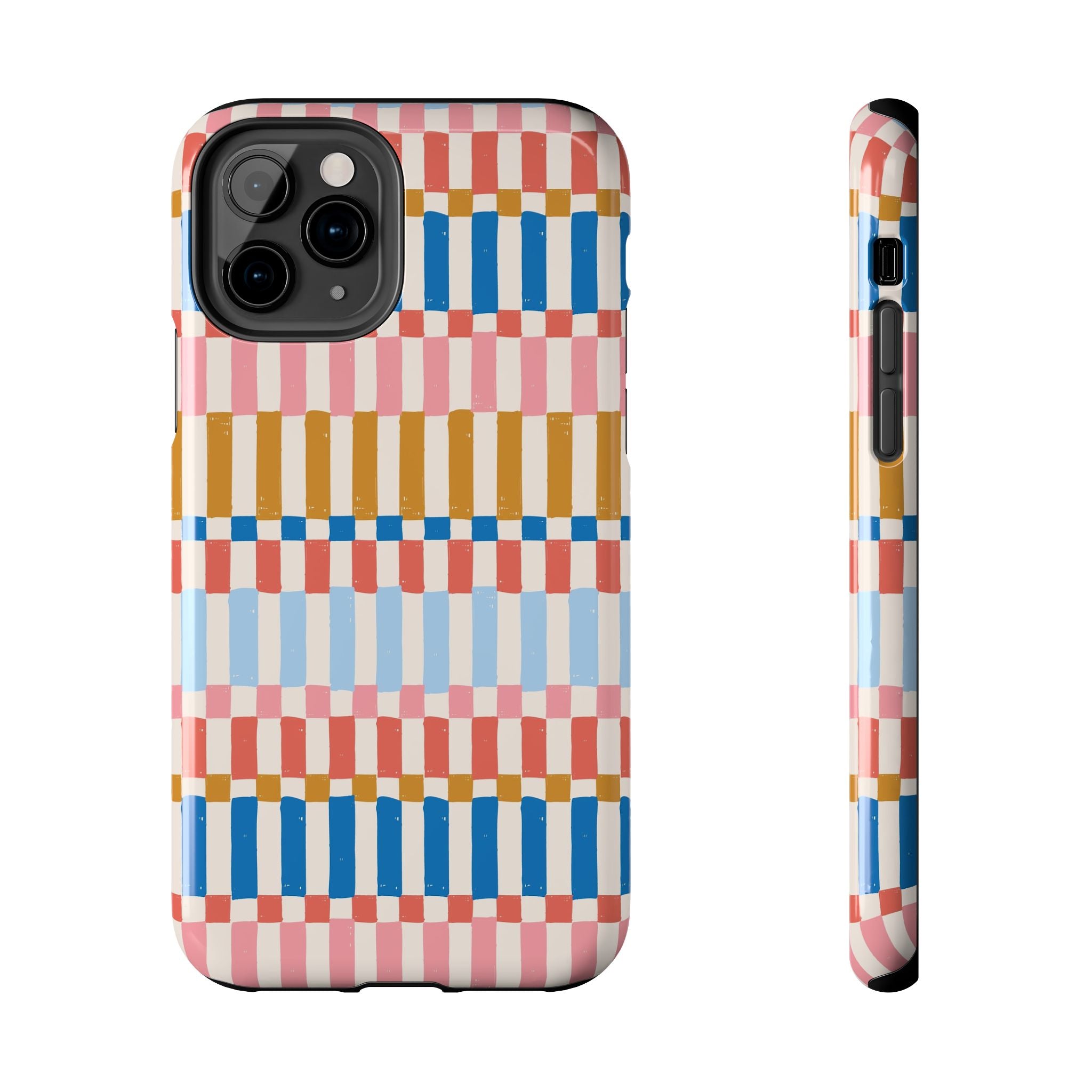 Vintage Colorwave Stripes iPhone case with vibrant colorful design showcasing sleek and stylish look for cute phone cover protection