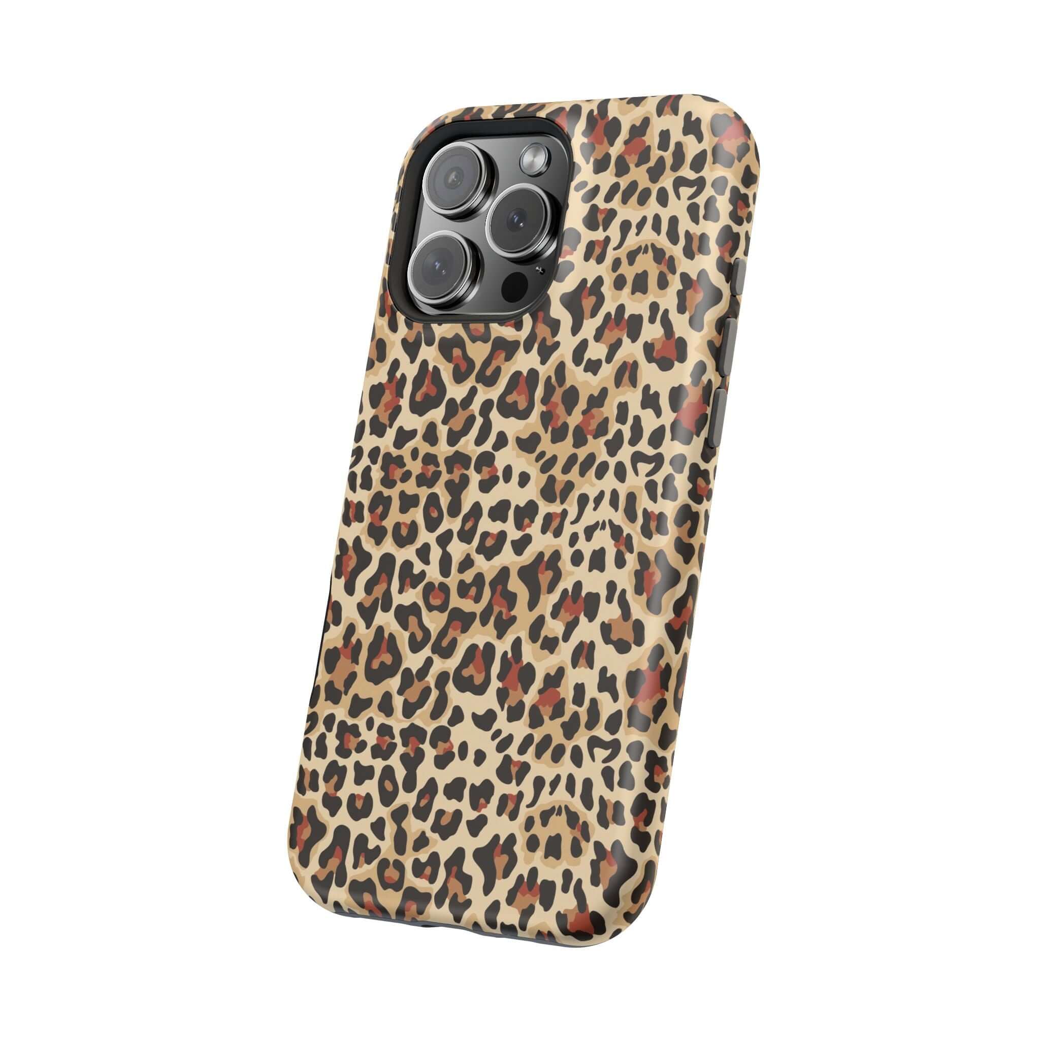 Wildly Chic leopard print MagSafe iPhone case, colorful and cute, offering abstract design and reliable protection.