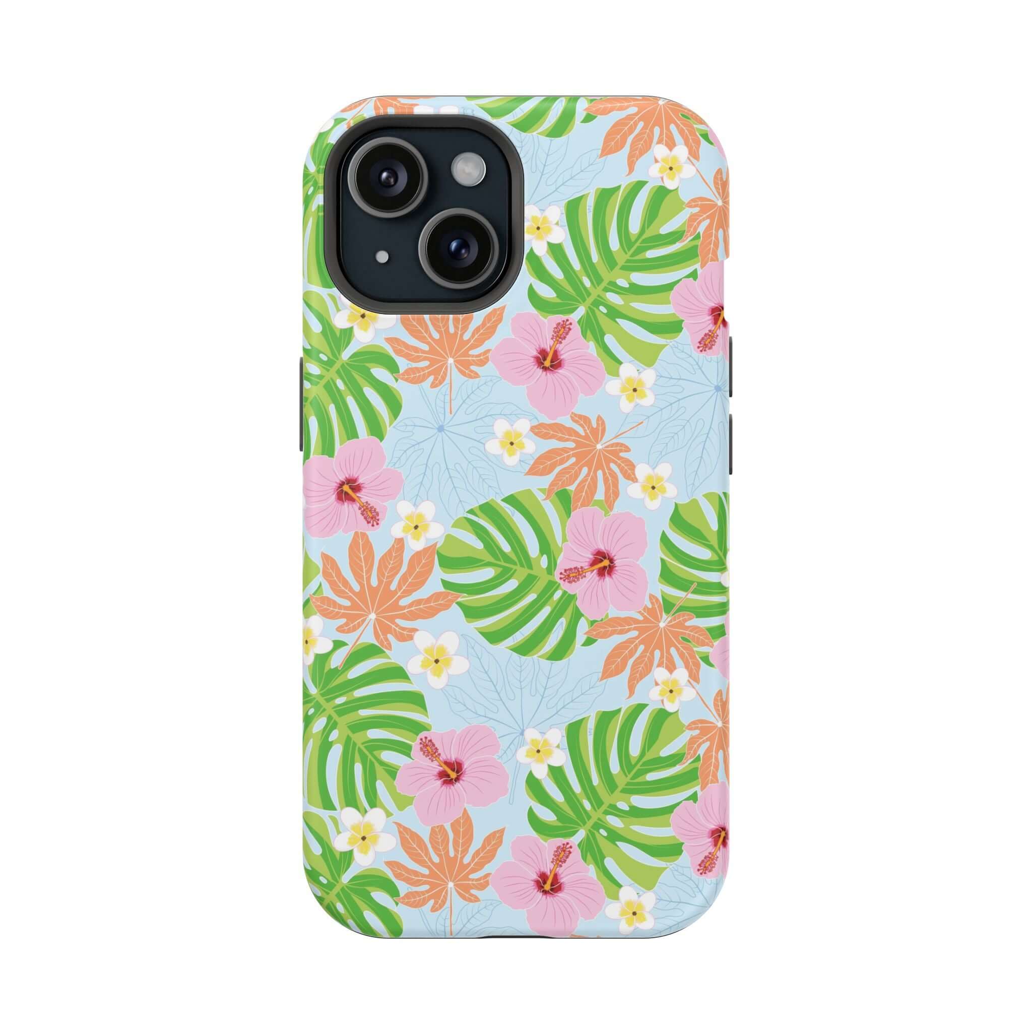 Island Hibiscus MagSafe iPhone 14 Pro case with tropical floral design and cute phone cover