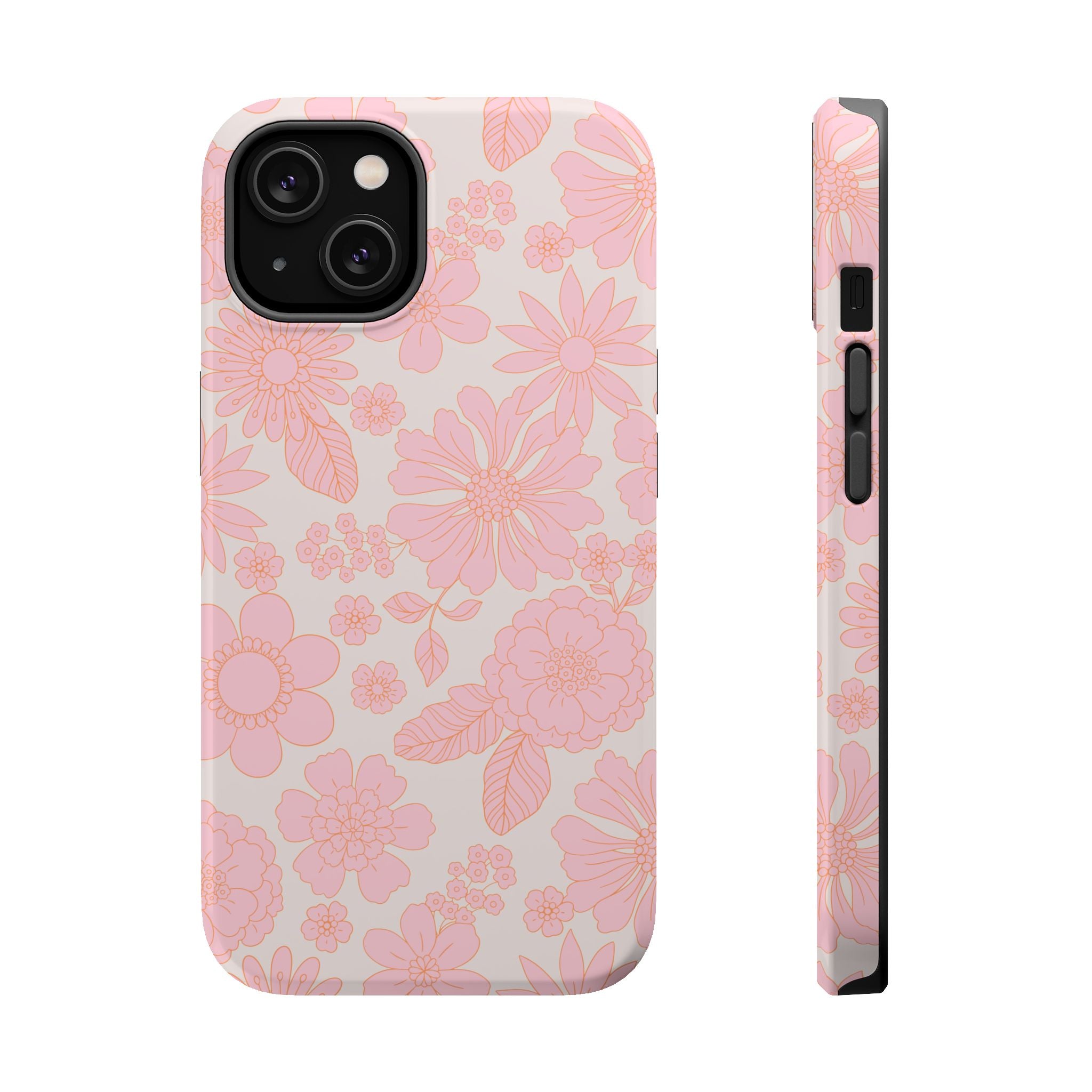 Pink Floral MagSafe iPhone 16 Case | Charming Petals Cottagecore Aesthetic | Cute Phone Cover for Girly Girl or Guy