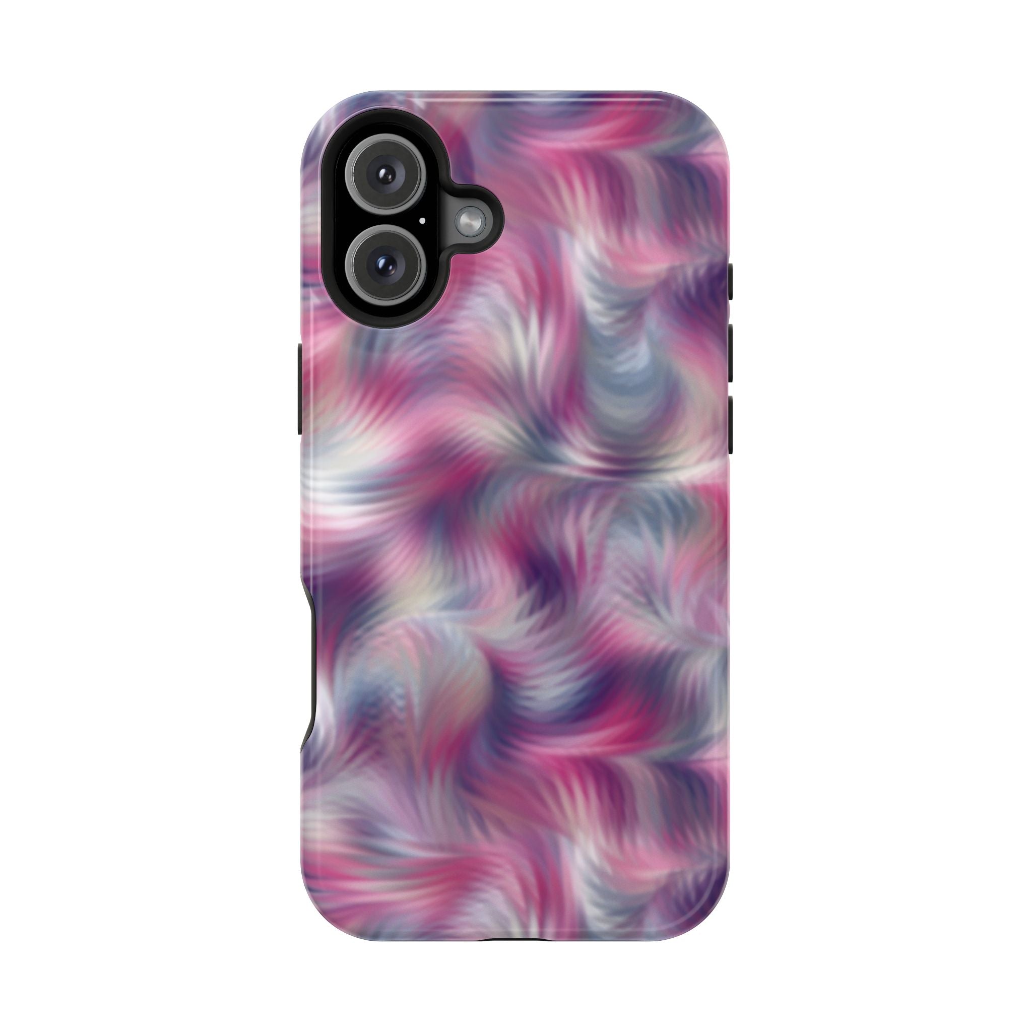 Loosing Sight purple abstract MagSafe iPhone case with cute tie dye swirl design, perfect phone cover for playful personalities.