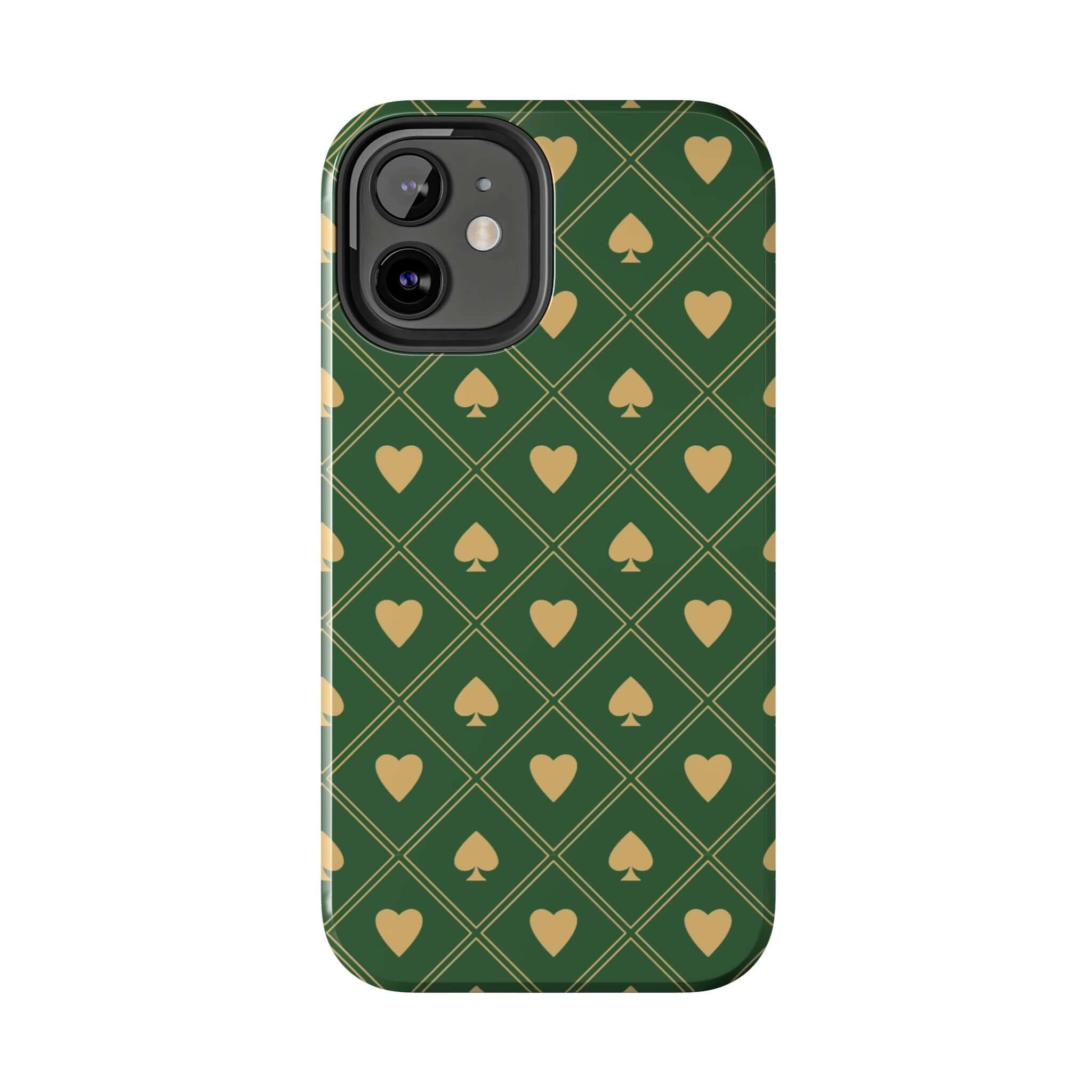 Green Spade Design Phone Case - Cute iPhone Case with Flowers - Samsung Phone Case - Fun and Stylish Royal Flush - Free Shipping