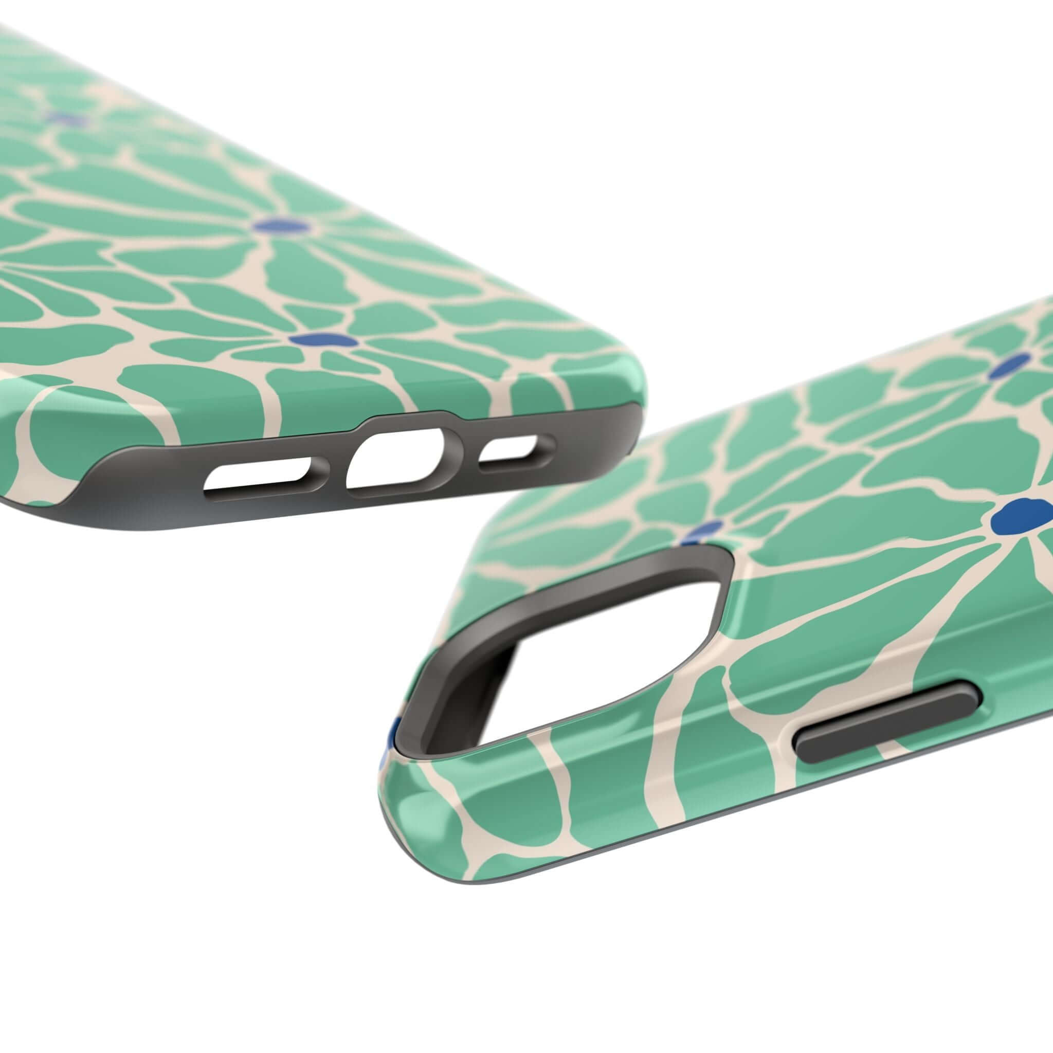 Cute Retro Floral Case for iPhone, showcasing tropical design and MagSafe compatibility for stylish protection.