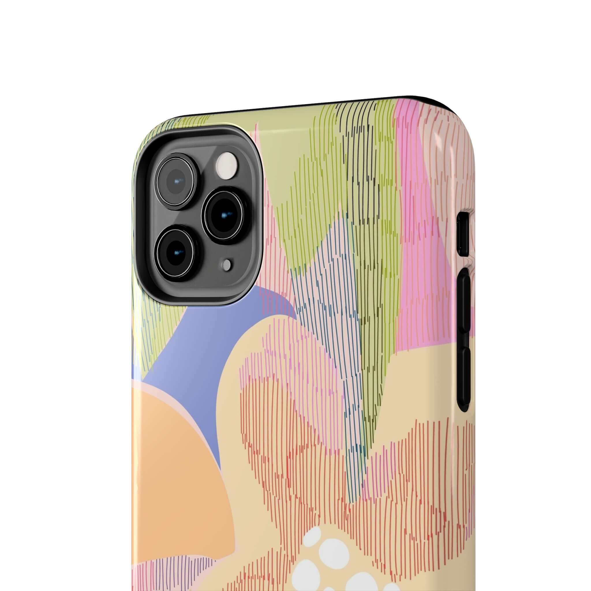 Abstract floral iPhone case with colorful palm trees and vibrant design for iPhone 14 Pro Max and Samsung S23.