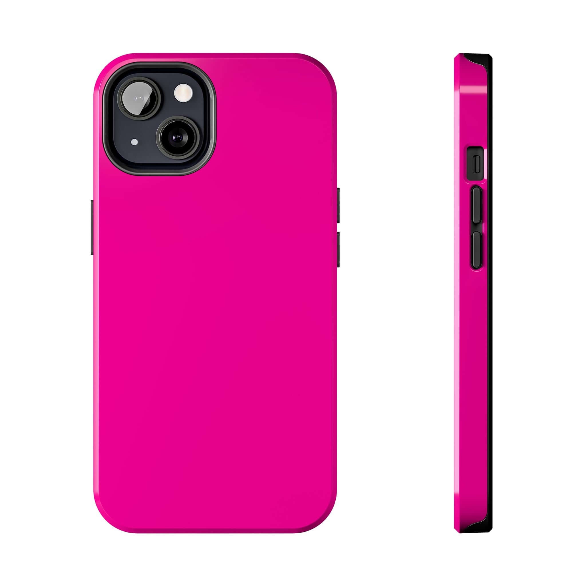 Neon pink iPhone case from one of the cutest phone case websites, featuring a sleek and vibrant design with free shipping.