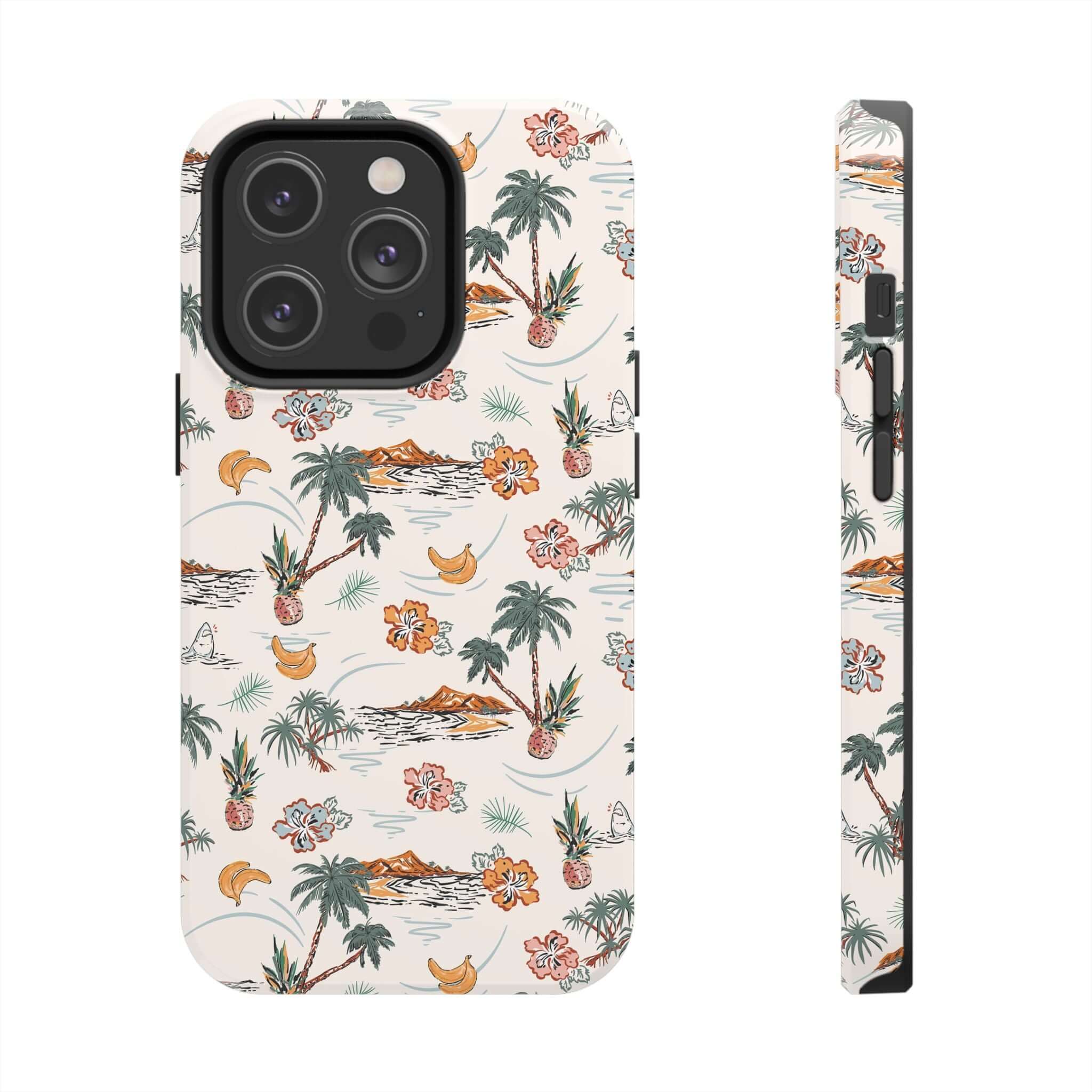 Tropical Vacation cute phone case for iPhone 14 with palm tree design offering free shipping