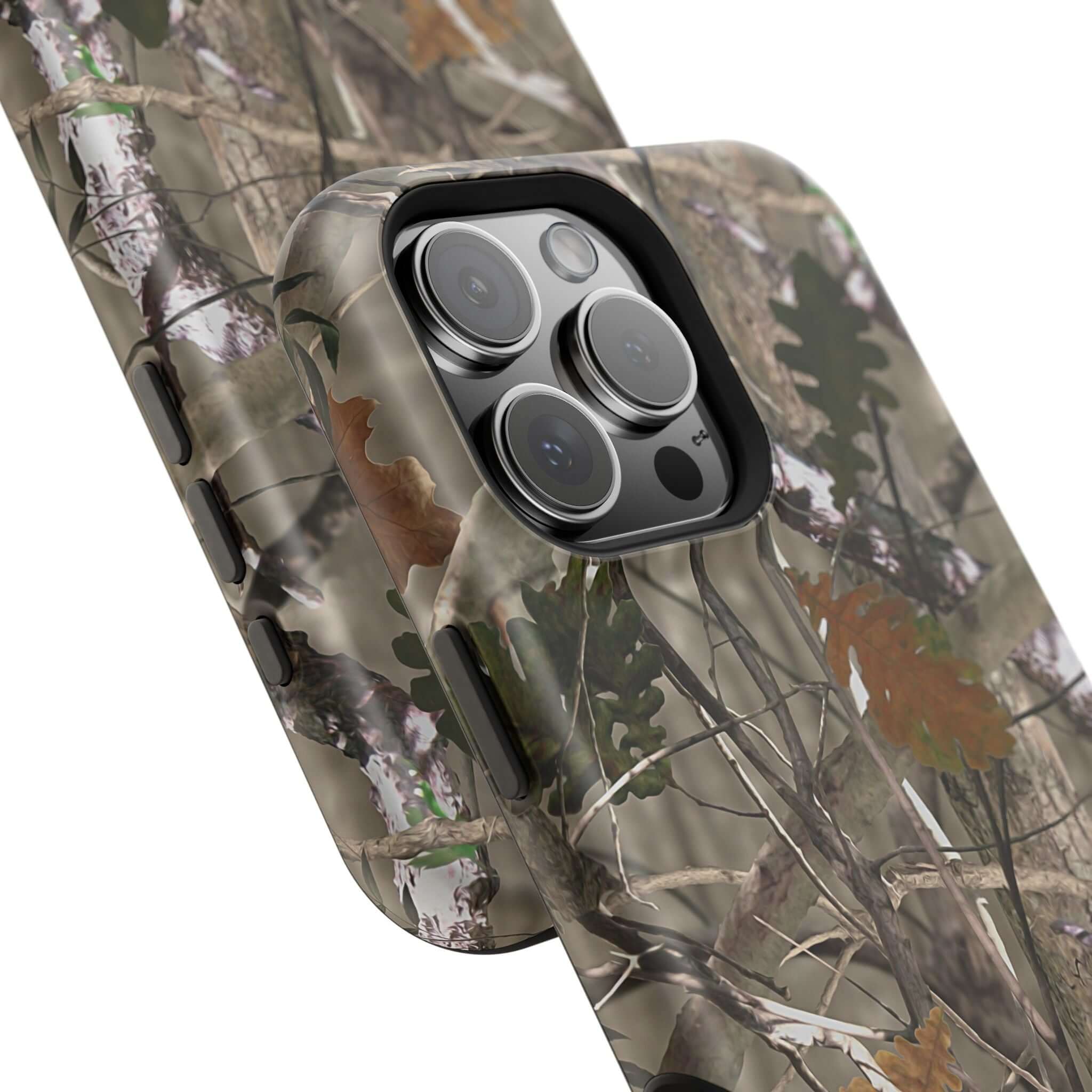 Forest Camo MagSafe iPhone Case with Animal Print Design, Modern and Cute Protection