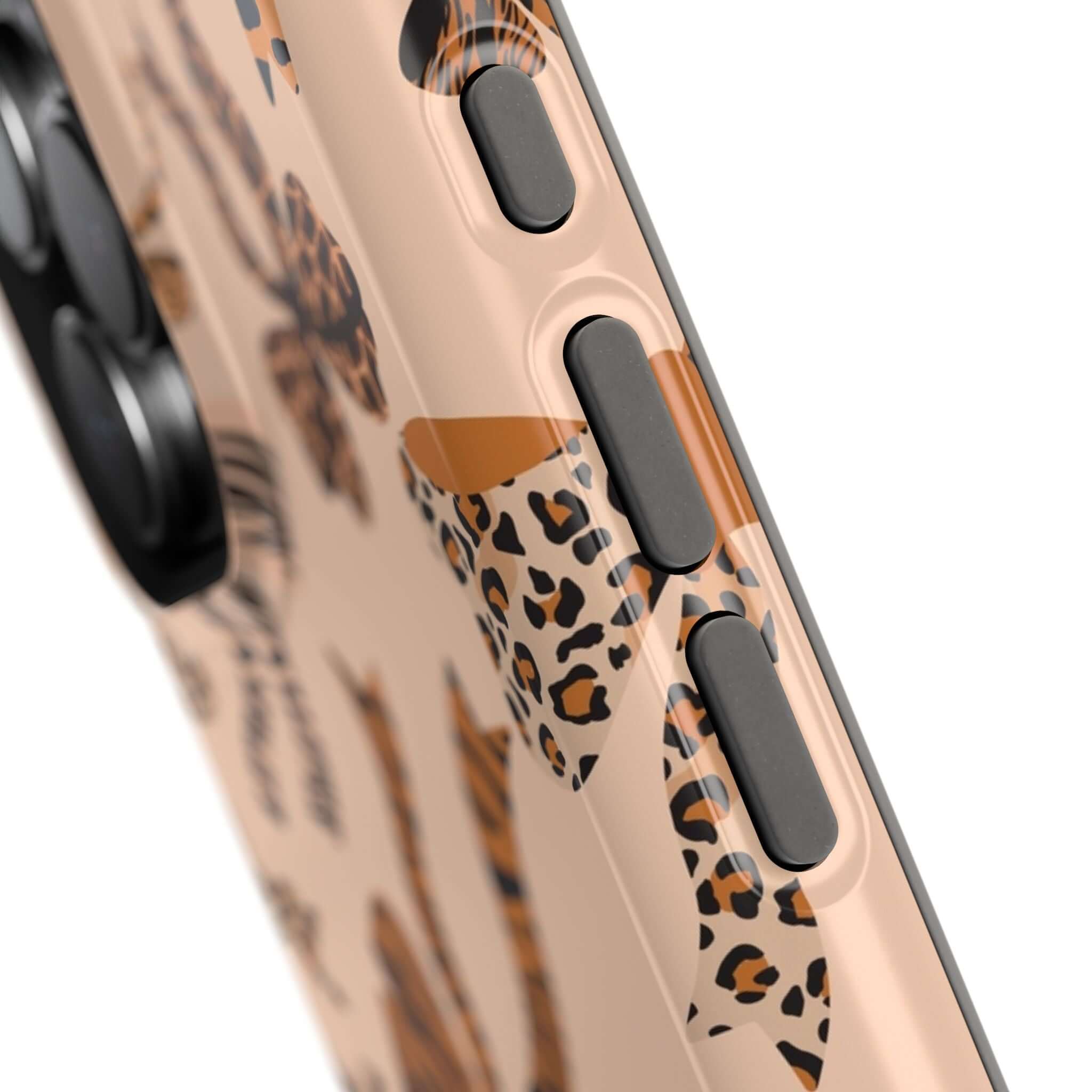 Safari Coquette phone case with leopard pattern and coquette bows, colorful and cute, designed for iPhone MagSafe compatibility.