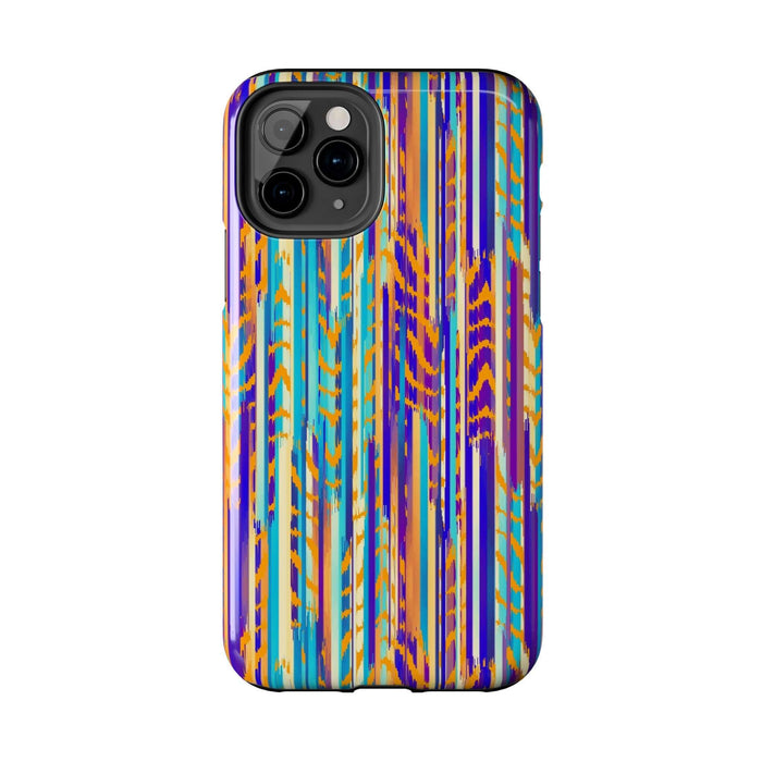 Colorful abstract iPhone case with vibrant tie dye design, offering a cute and unique phone protection accessory.