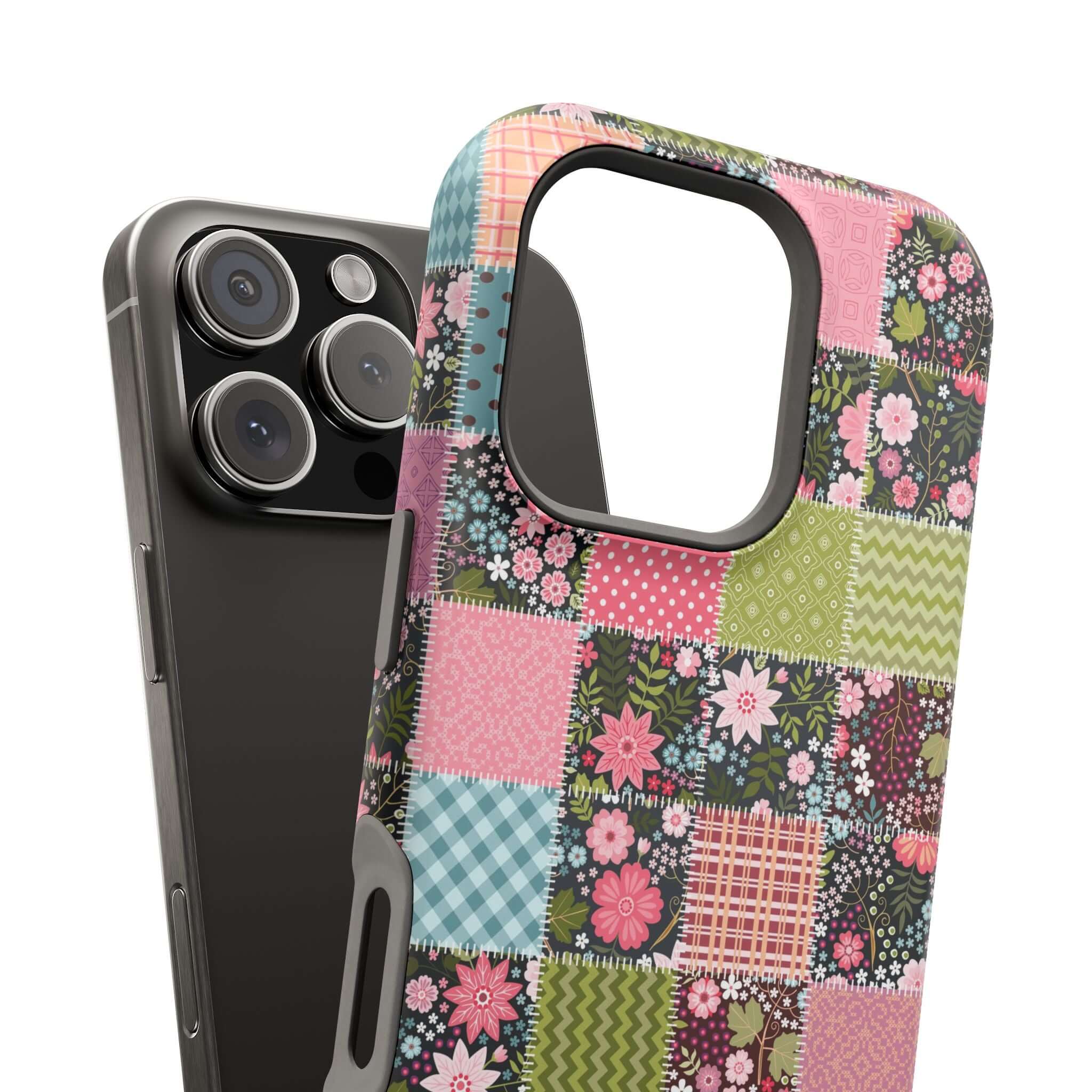 Groovy Flora Forage MagSafe iPhone case with wildflower patchwork design, a cute floral phone cover for free-spirited souls.